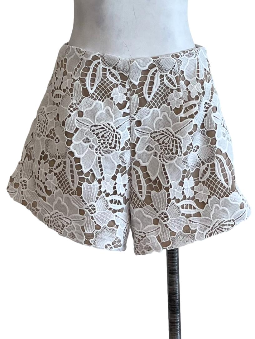 White Lace Shorts