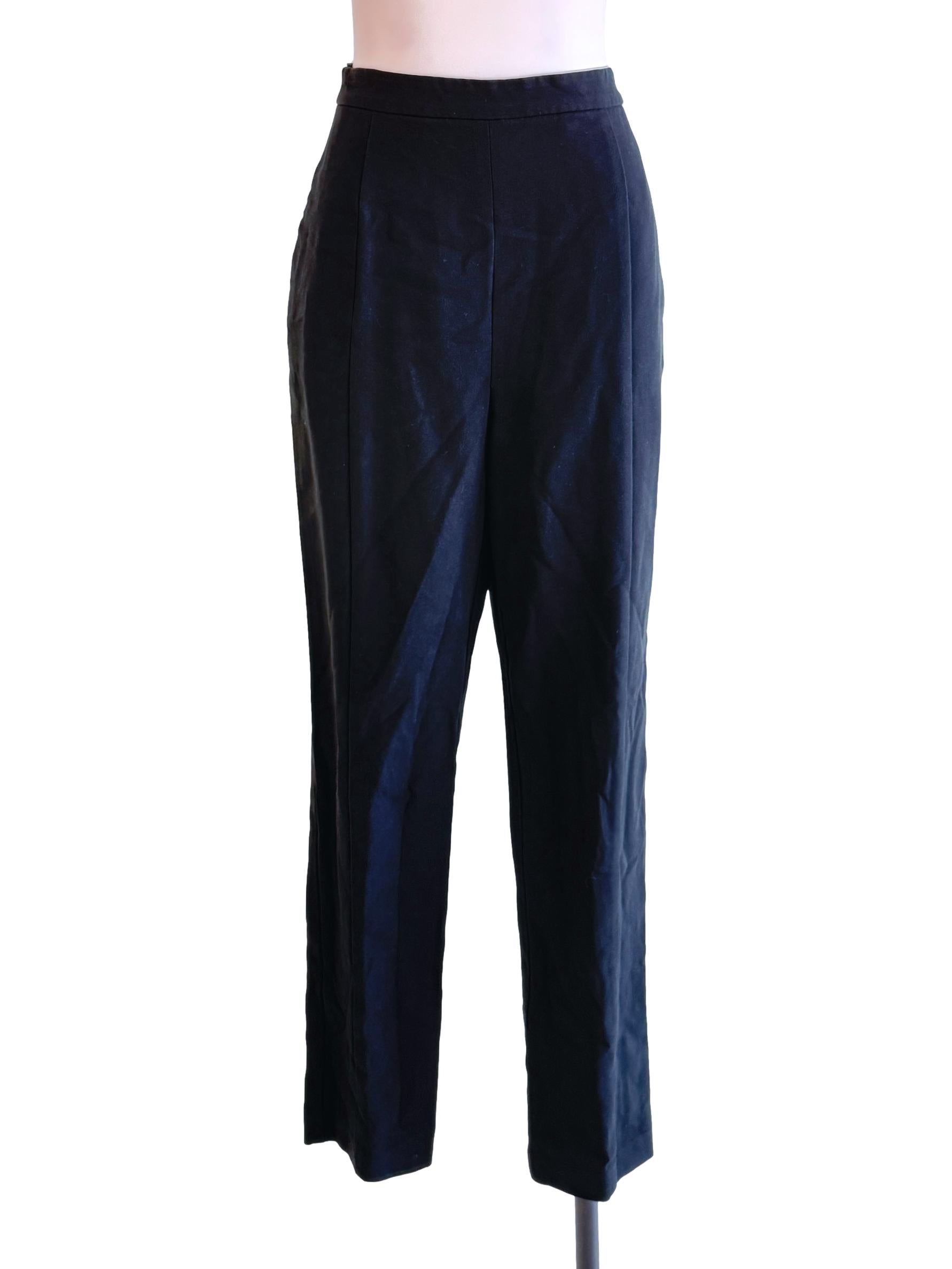 Black Plain Fitted Pants