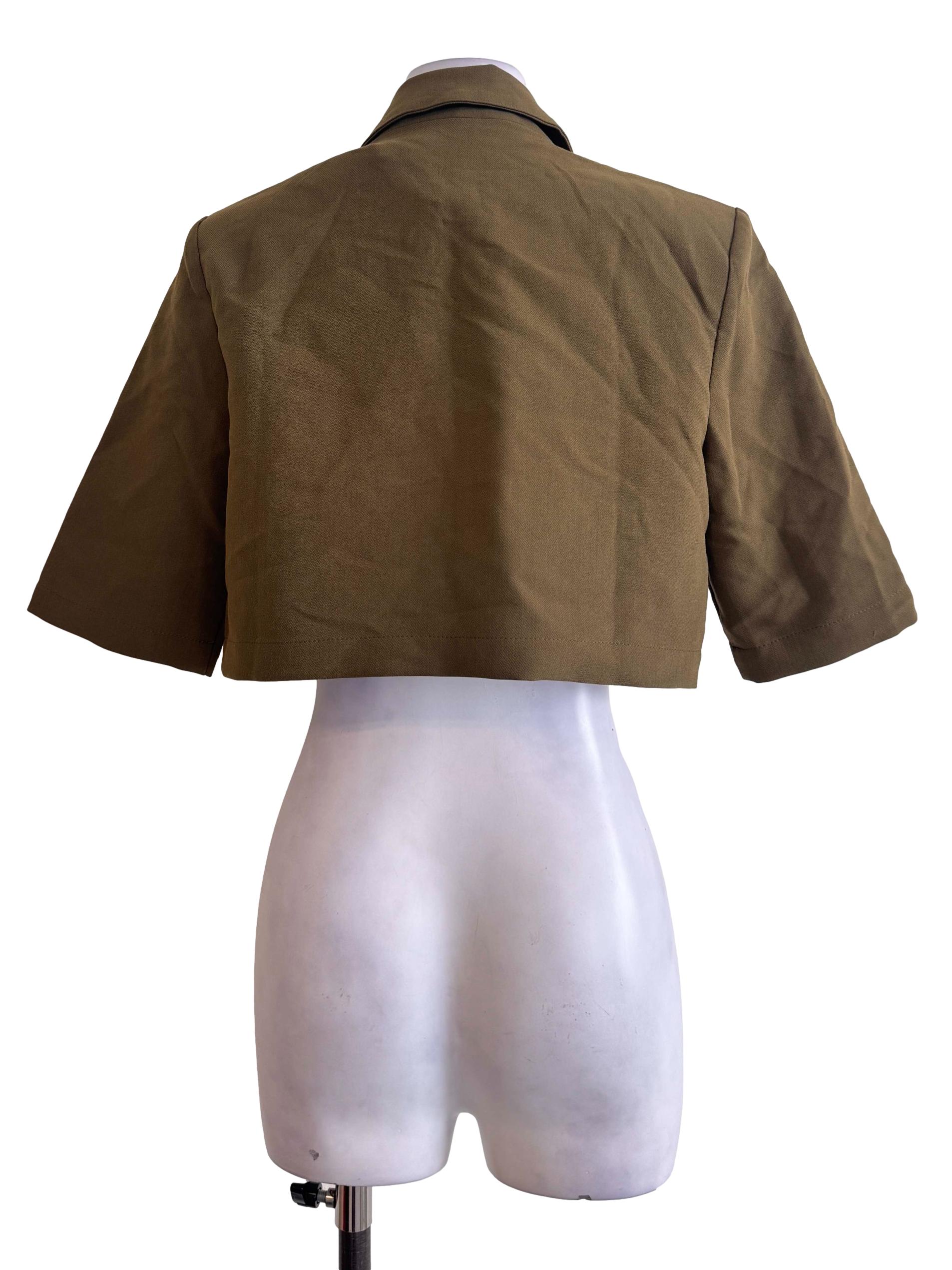 Pickle Green Cropped Blazer