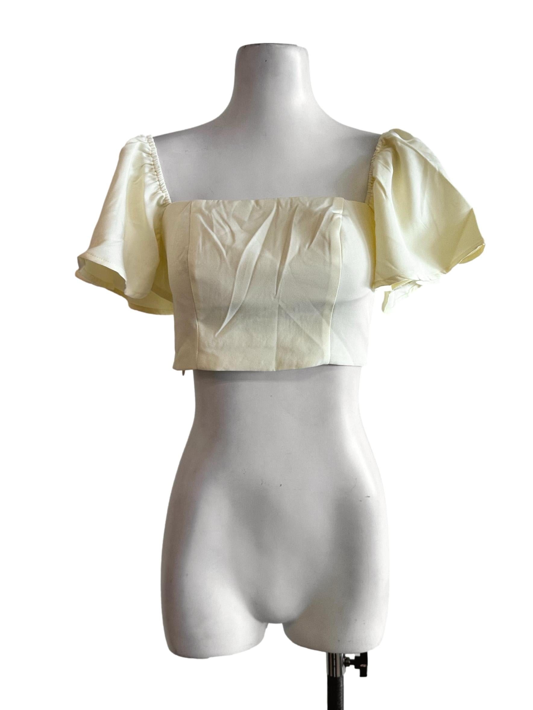 Daffodil Yellow Padded Crop Top