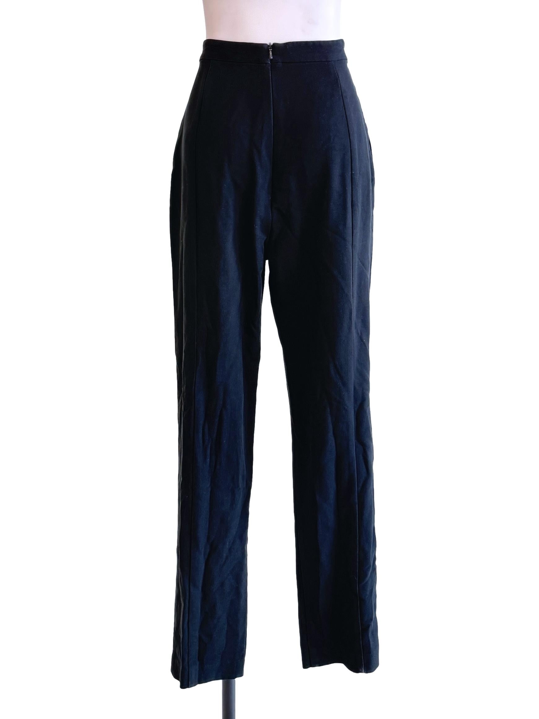Black Plain Fitted Pants