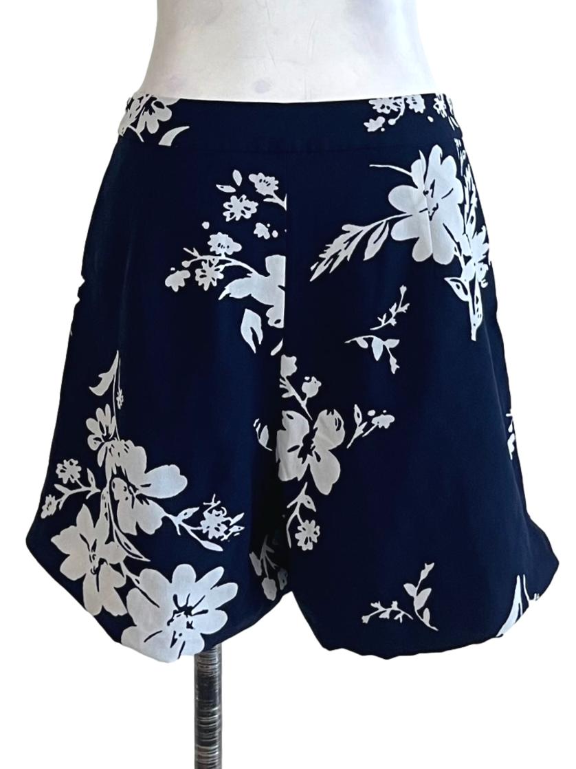 Navy Blue Floral Shorts