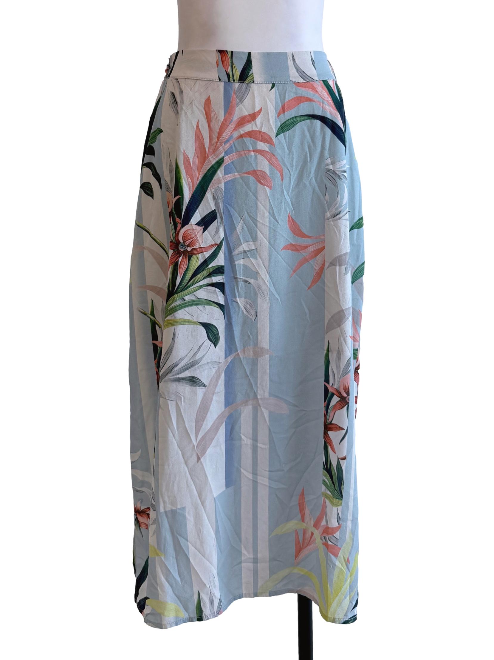 Floral Light Blue Sheer Skirt