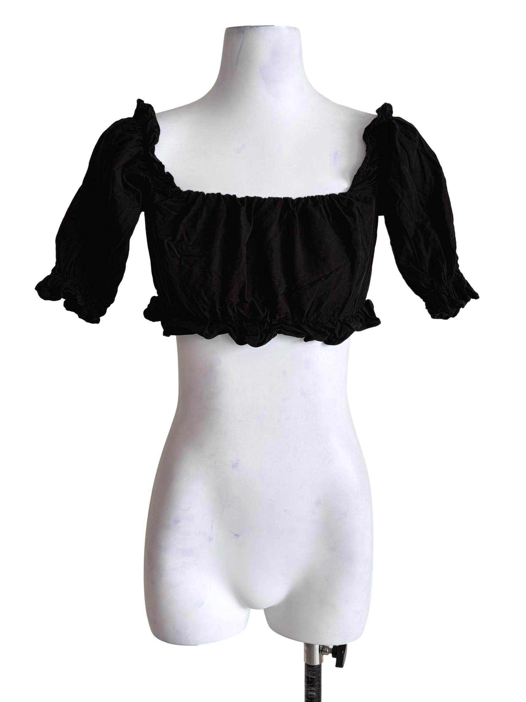 Raven Black Rumple Crop Top