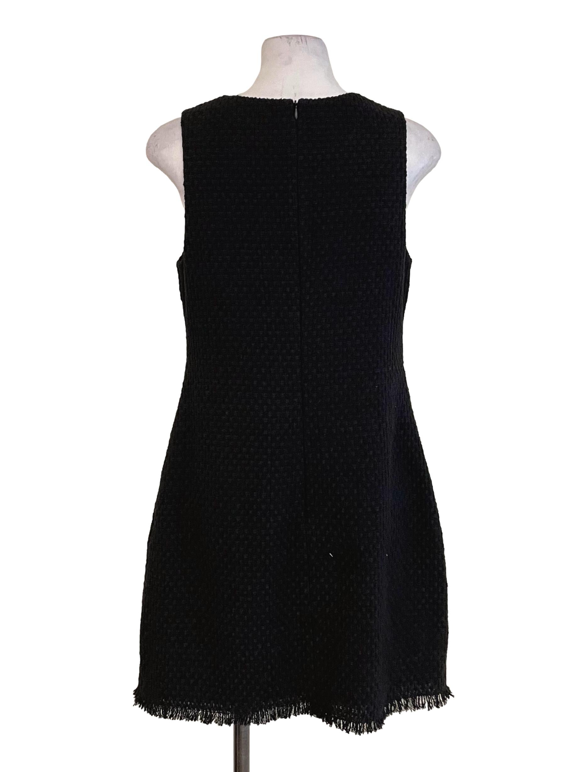 Black Tweed Fuzzy Slip Dress LB