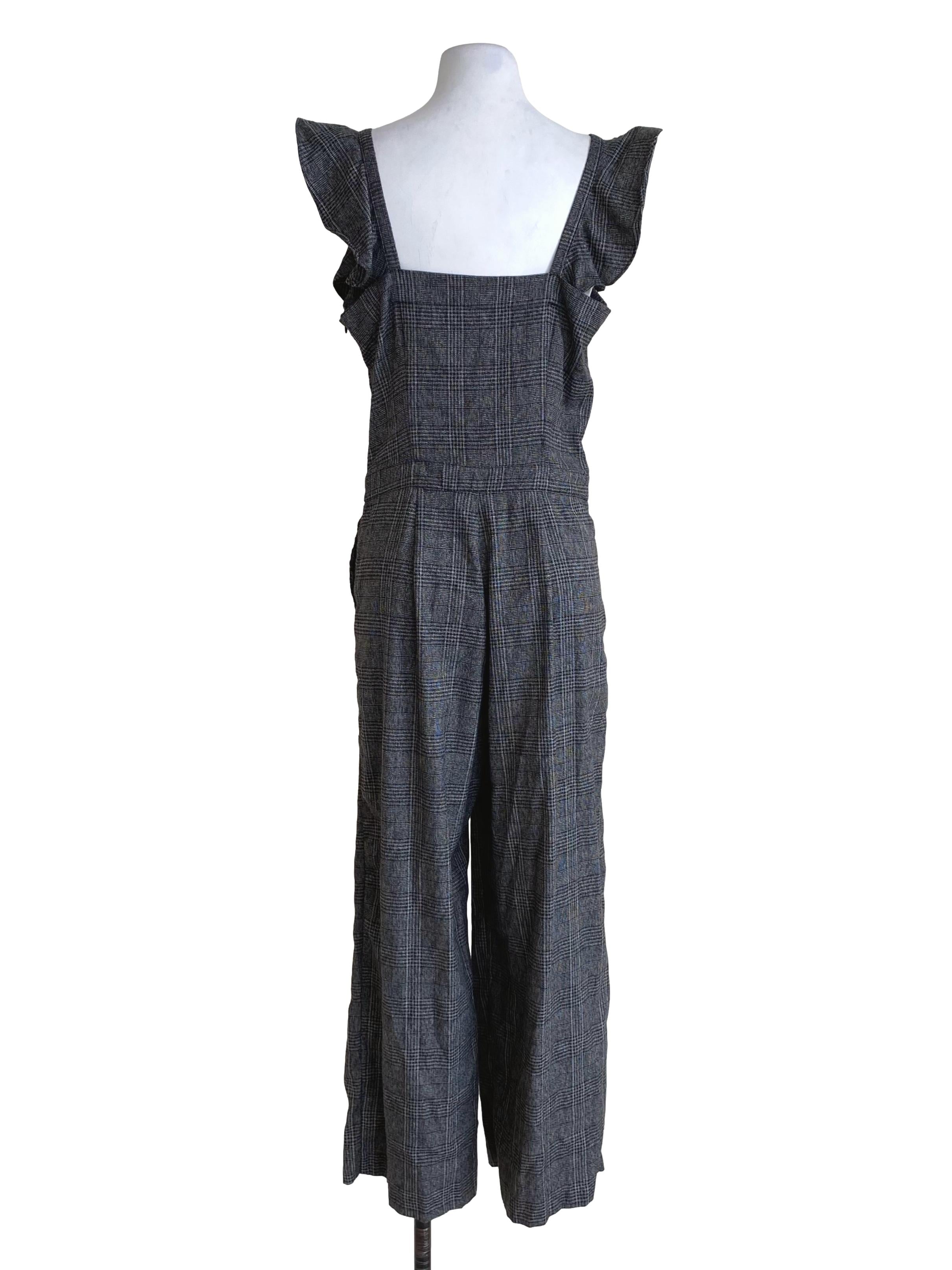 Storm Grey Multicolor Flannel Pattern Jumpsuit