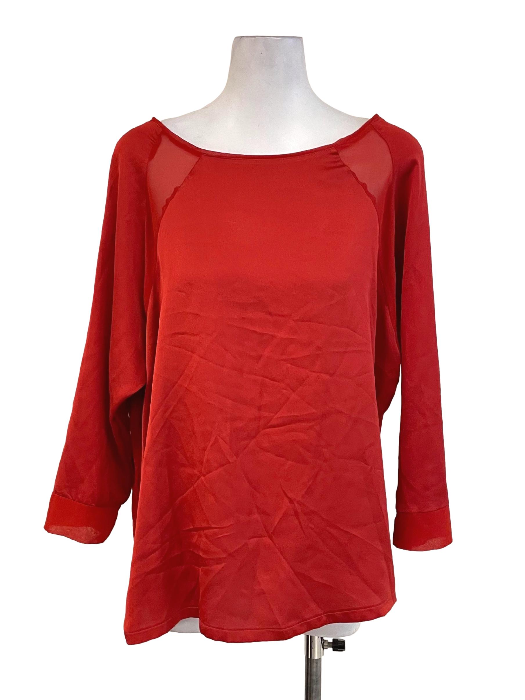 Fire Red Long Sleeves Top