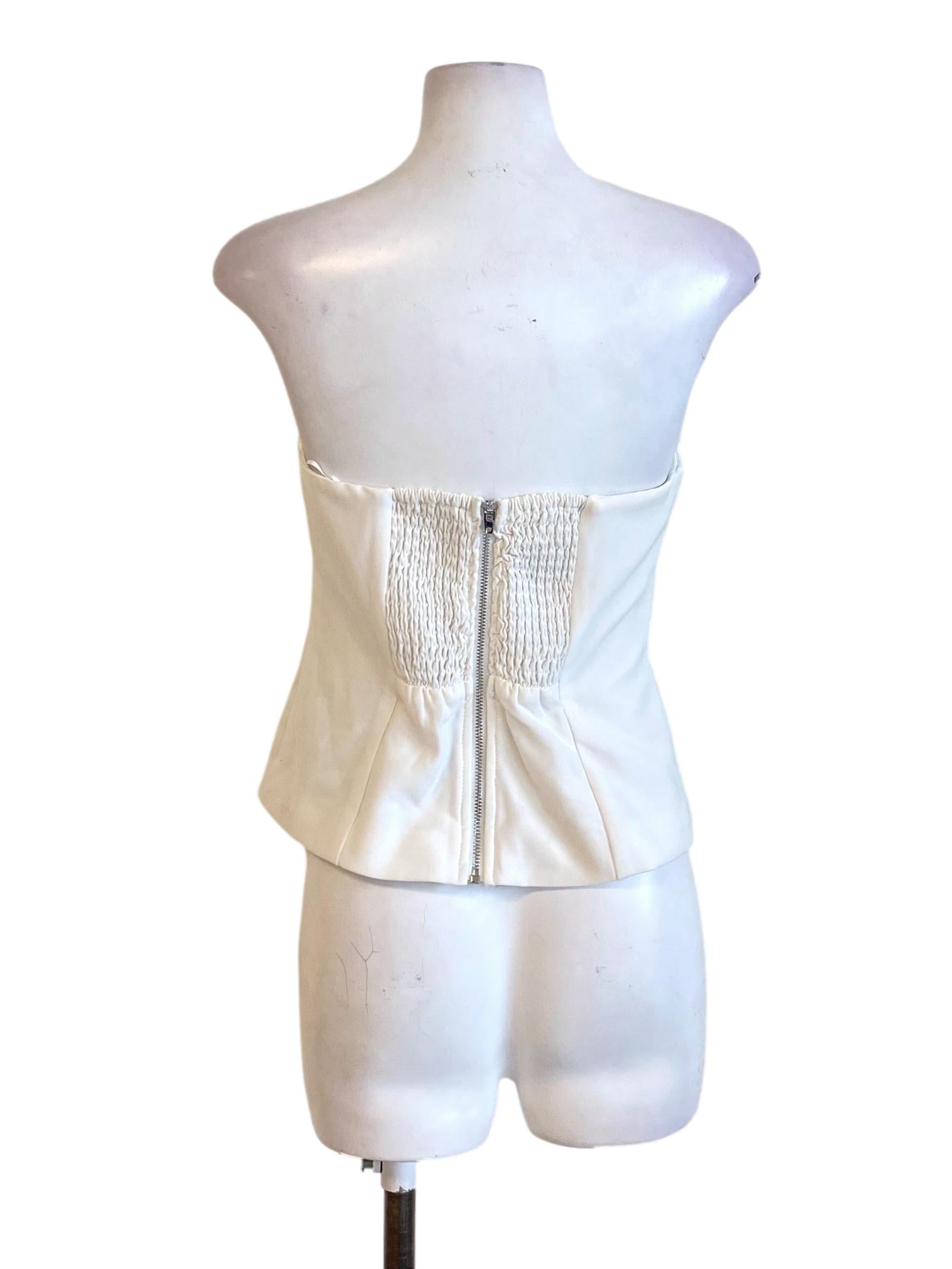Soft White Coquette Strapless Cropped Top TTR