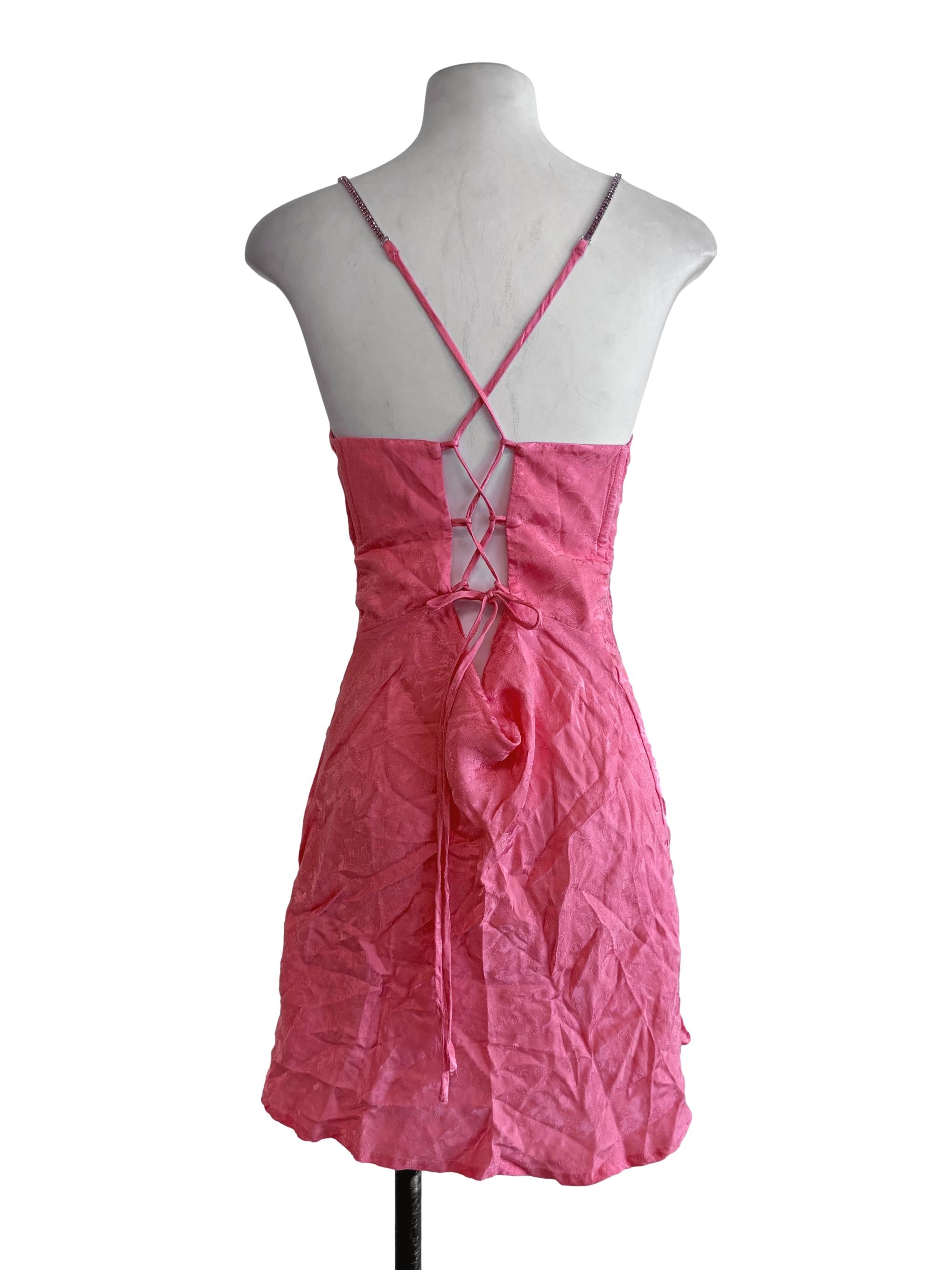 Hot Coral Pink Mini Dress