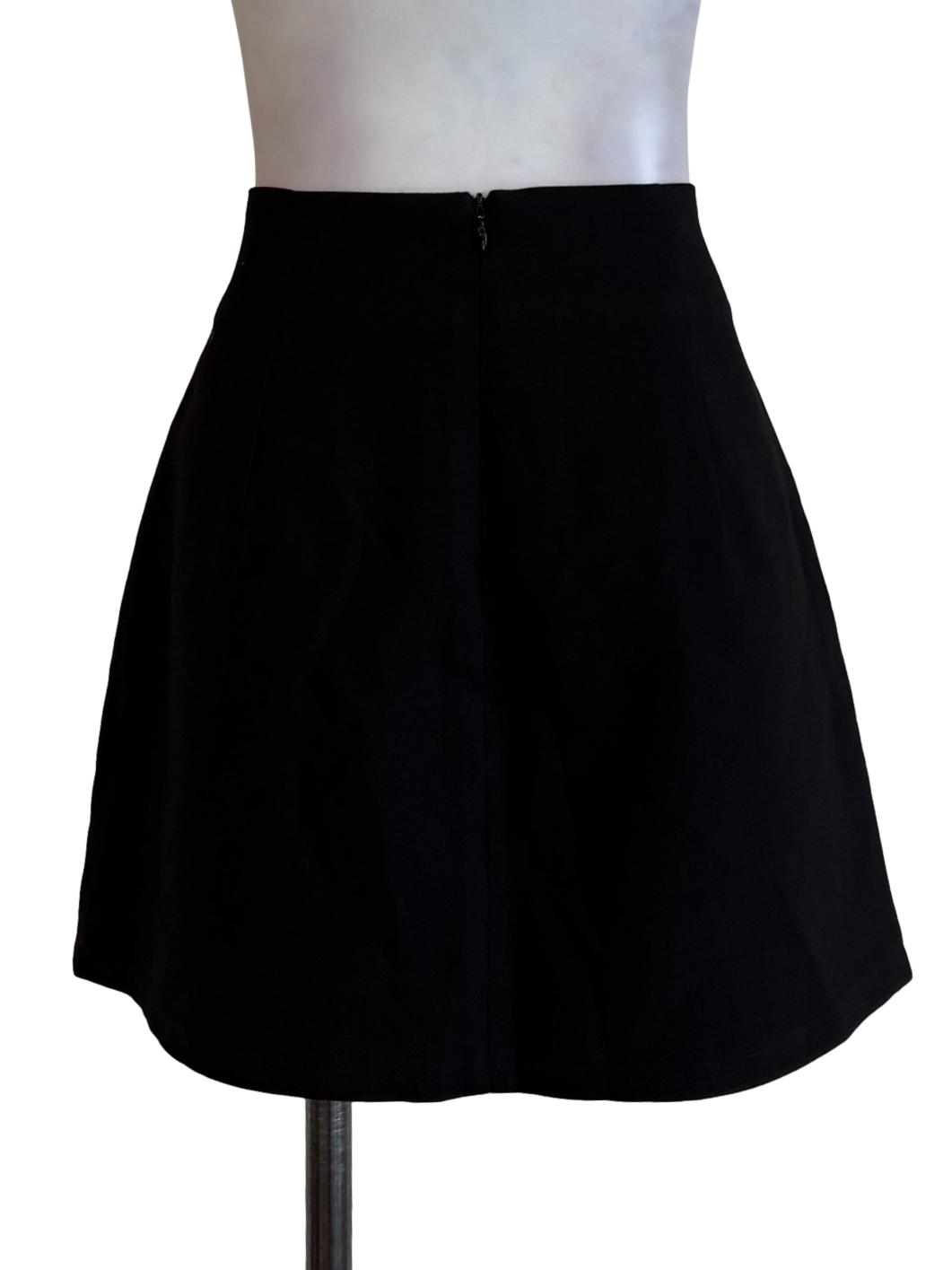 Black Buttoned Skorts