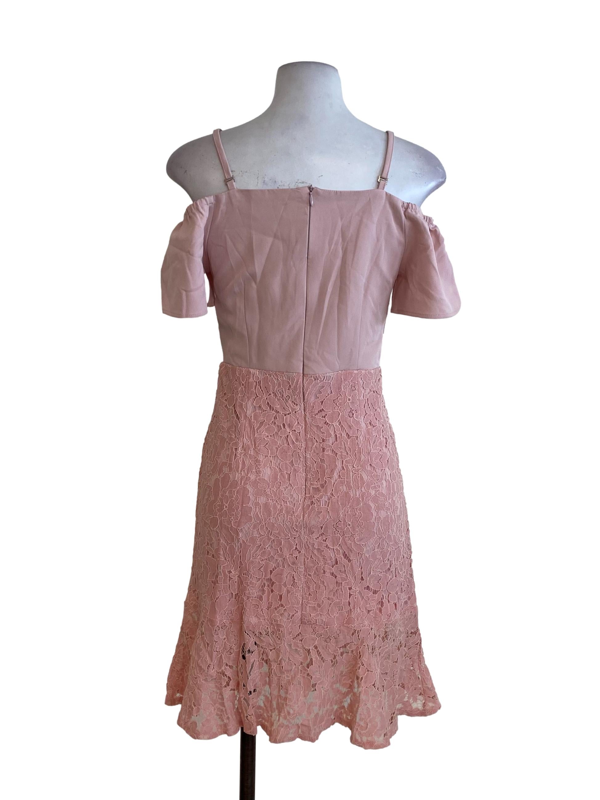 Soft Pink Floral Laced Dress