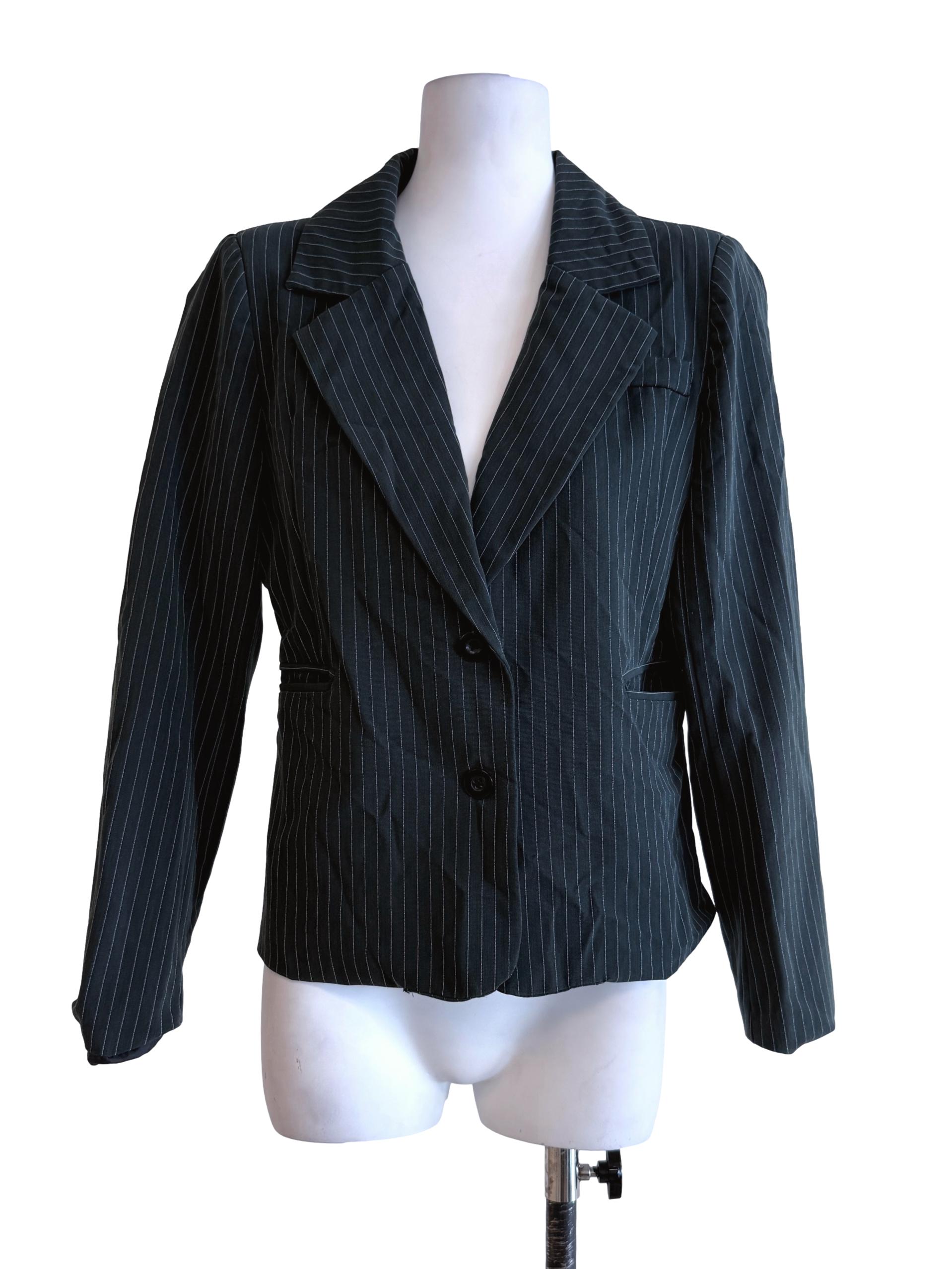 Pine Green Strips Blazer