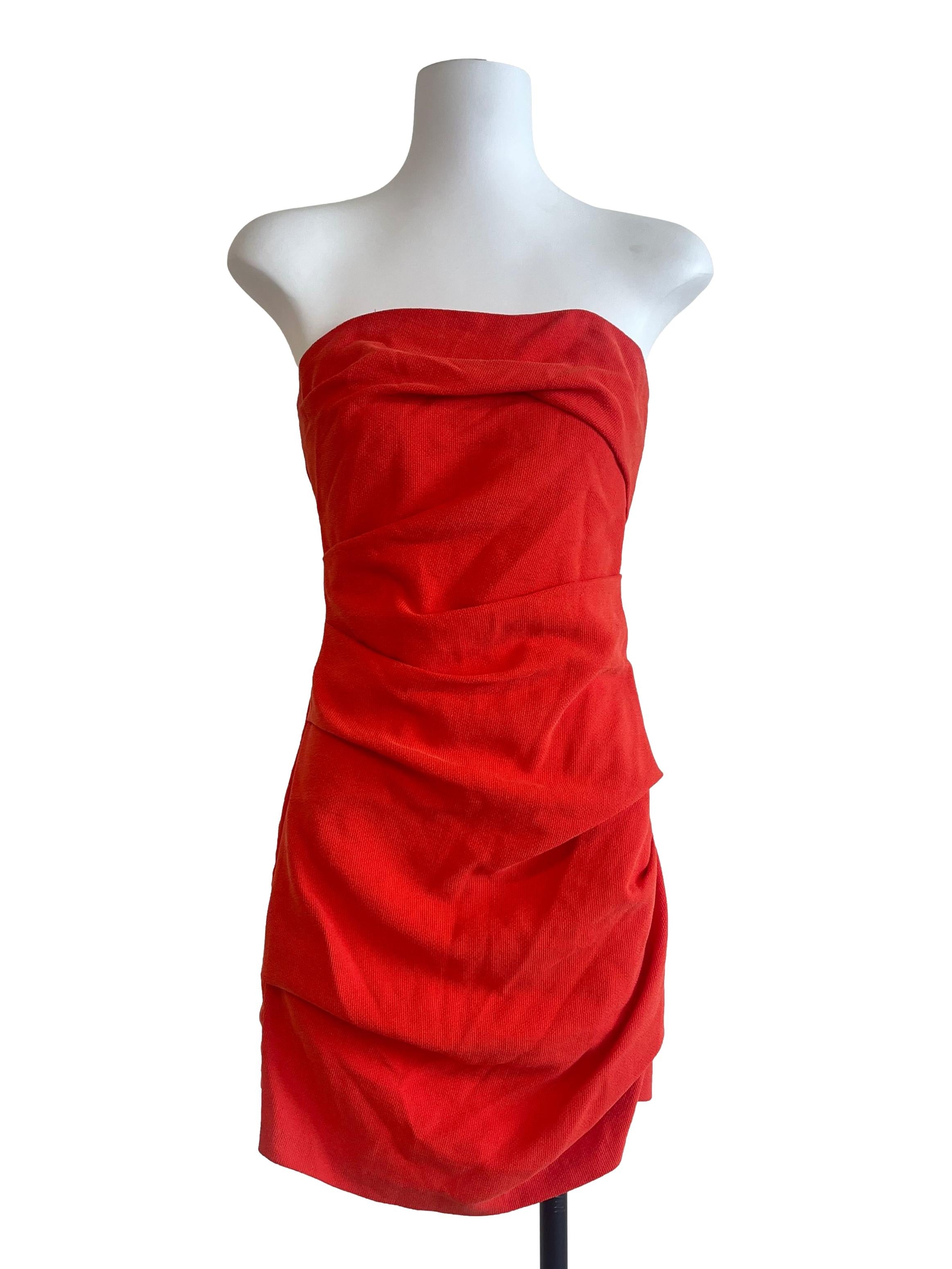 Neon Orange Straples Mini Dress