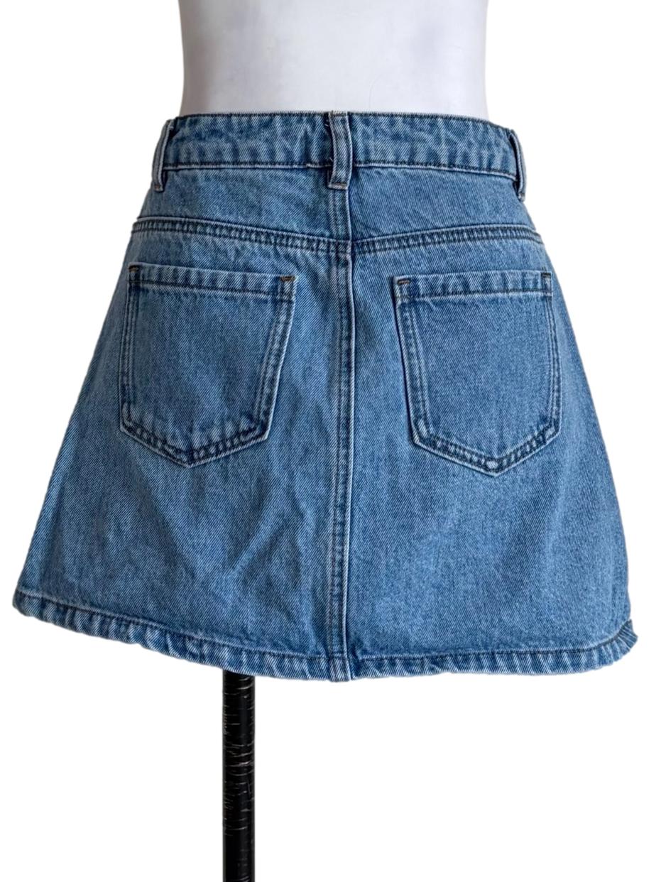 Sky Blue Denim Skorts