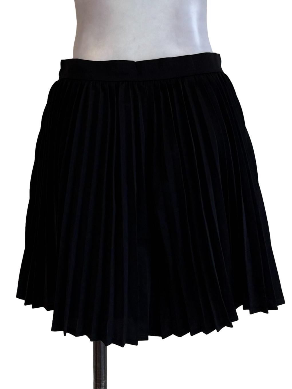 Black Accordion Pleated Shorts