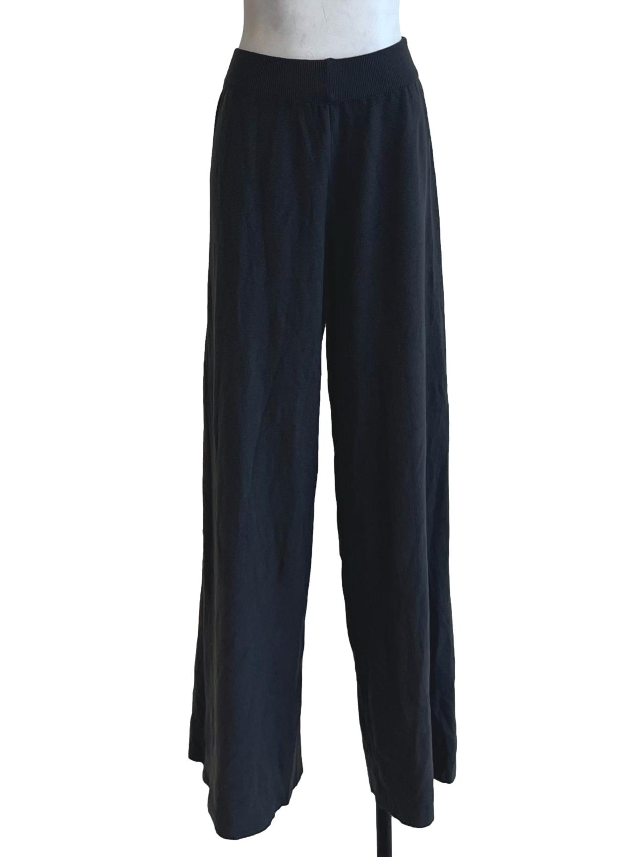 Shadow Grey High-Waisted Wide-Leg Pants