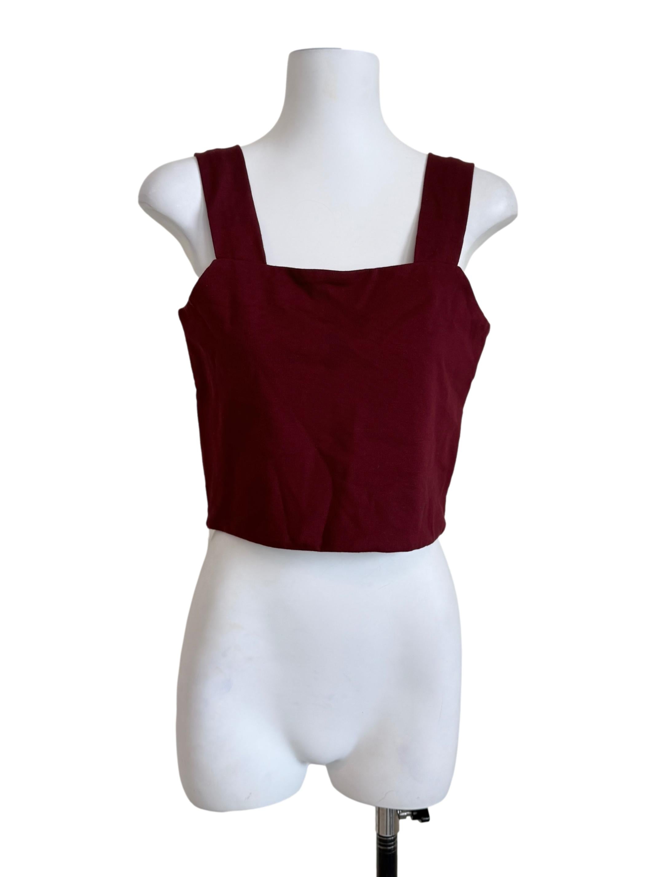 Berry Red Square Neck Top