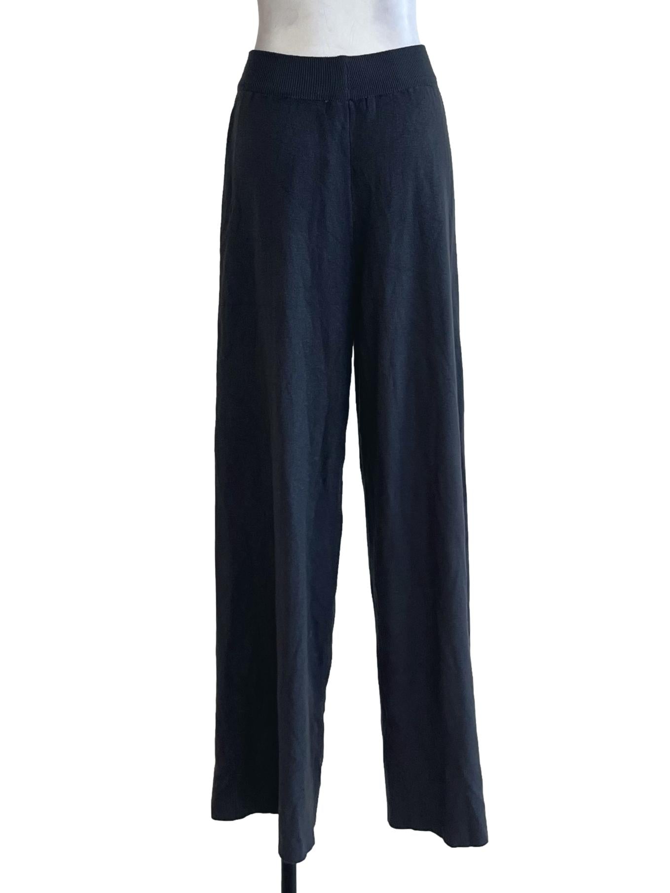 Shadow Grey High-Waisted Wide-Leg Pants
