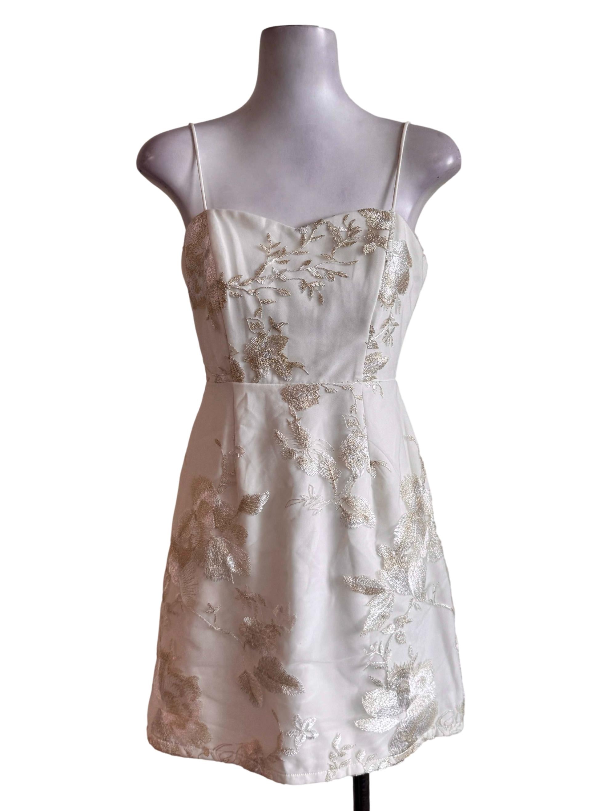 White Floral Laced Dress