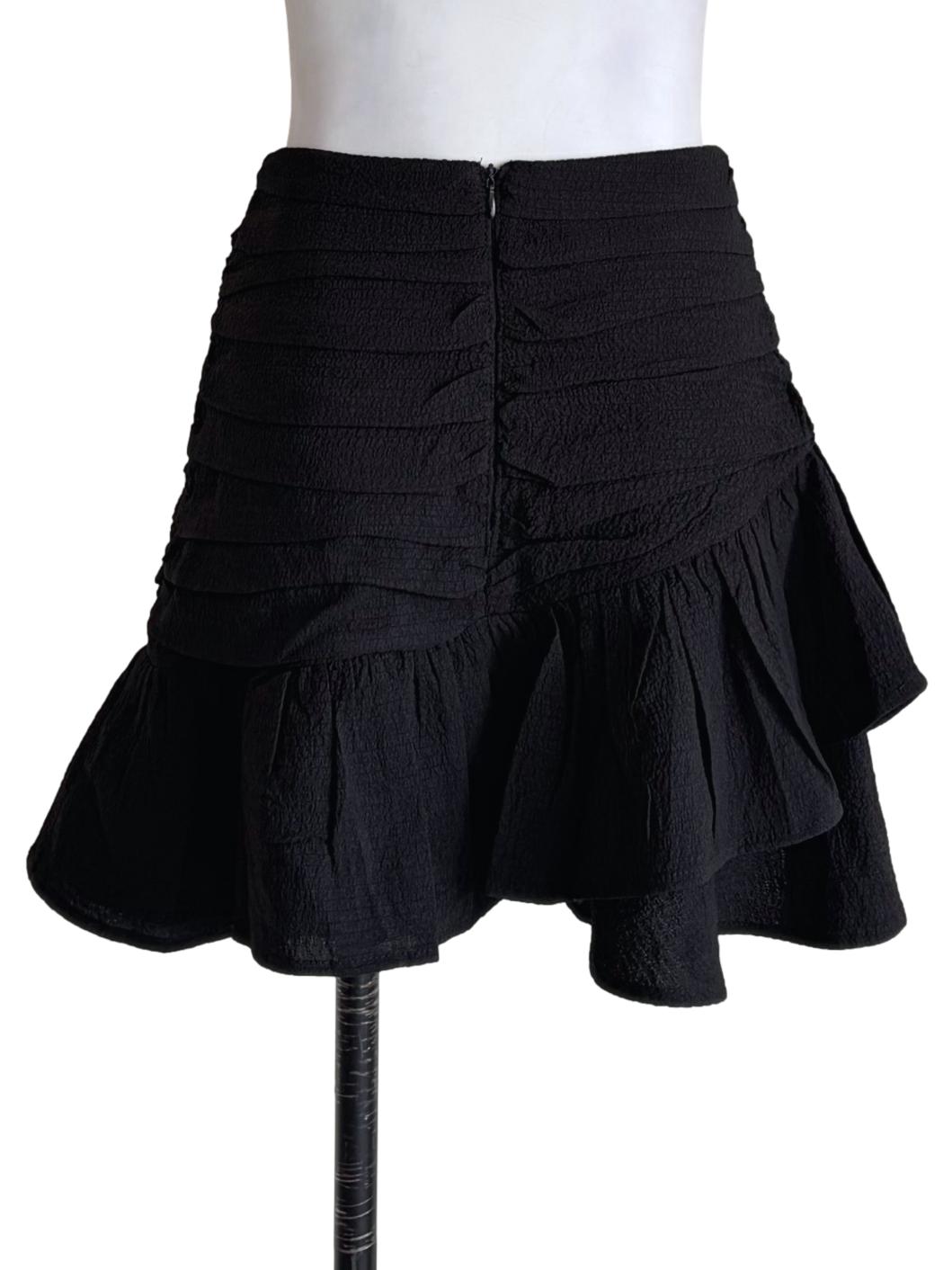 Raven Black Tierred Mini Skirt