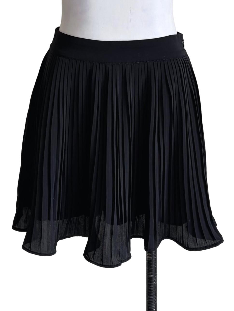 Jade Black Pleated Mini Skirt