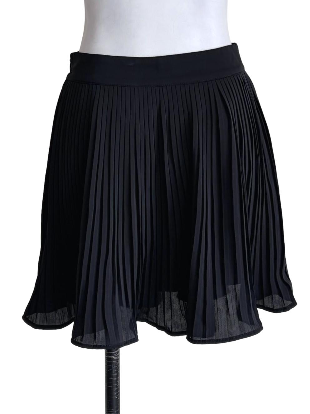 Jade Black Pleated Mini Skirt