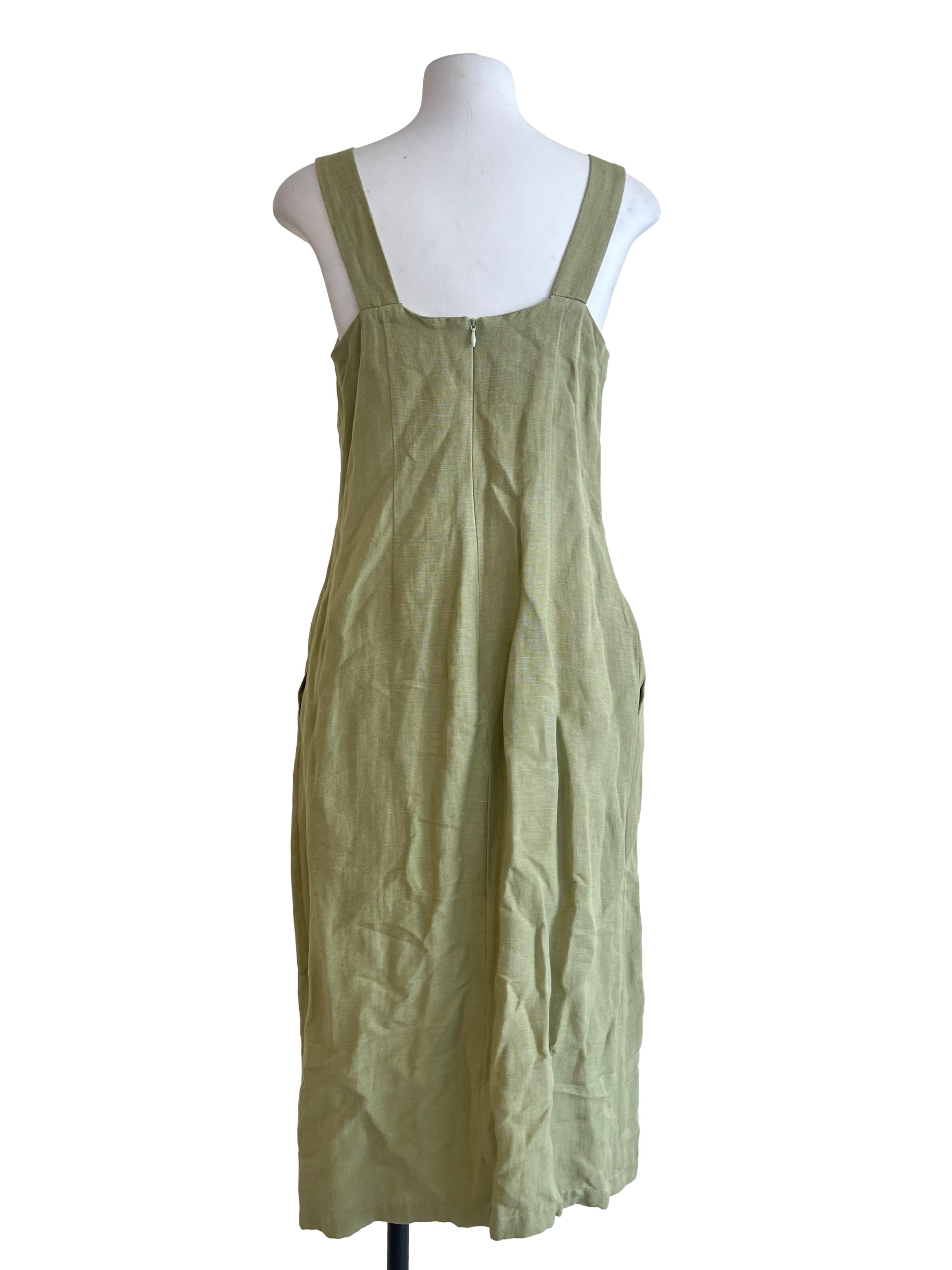 Sage Green Straight Across A-Line Dress