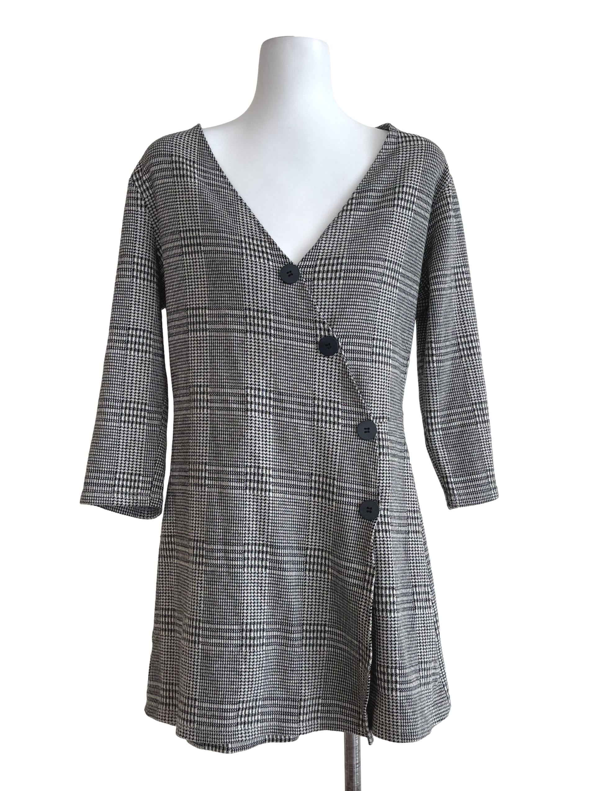 Black Soft Houndstooth Romper