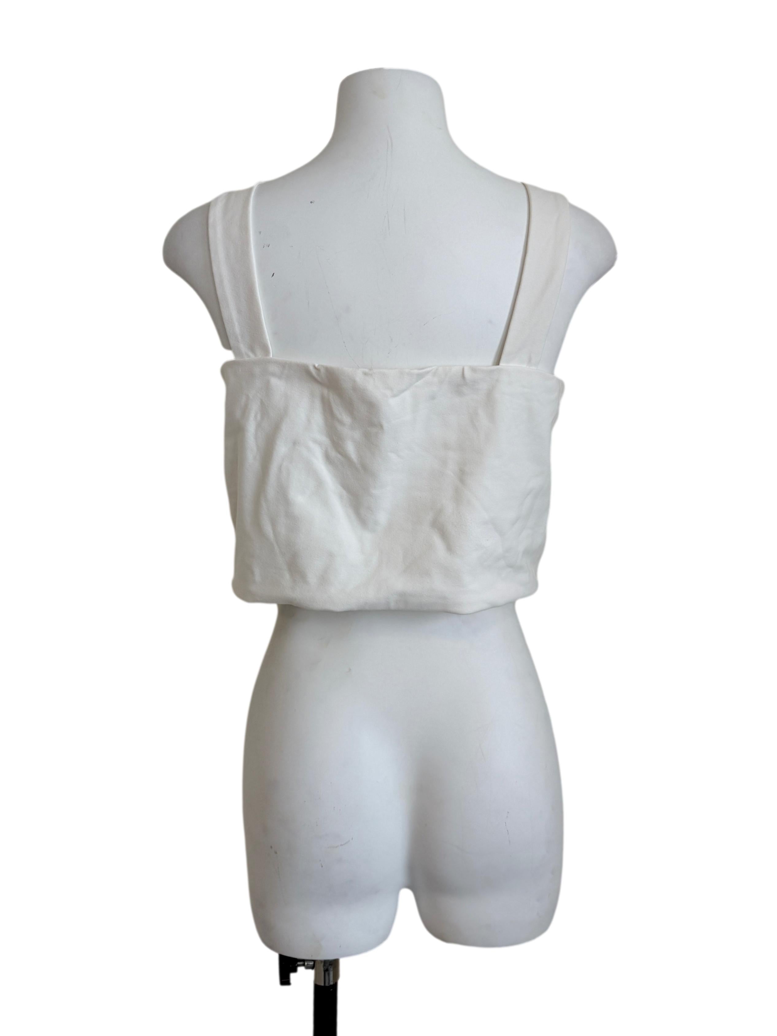 White Square Neck Top