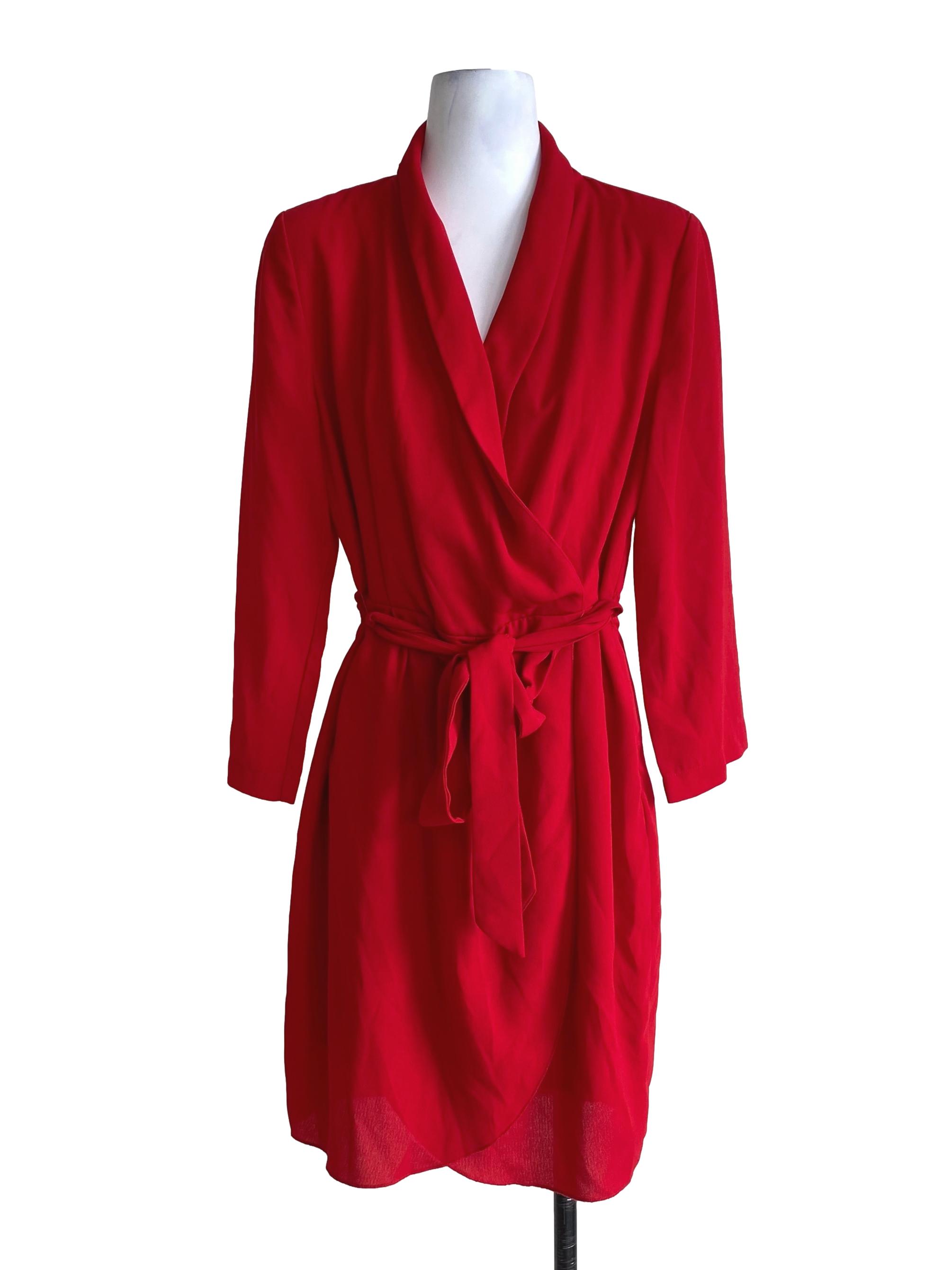 Candy Apple Red Wrap Dress