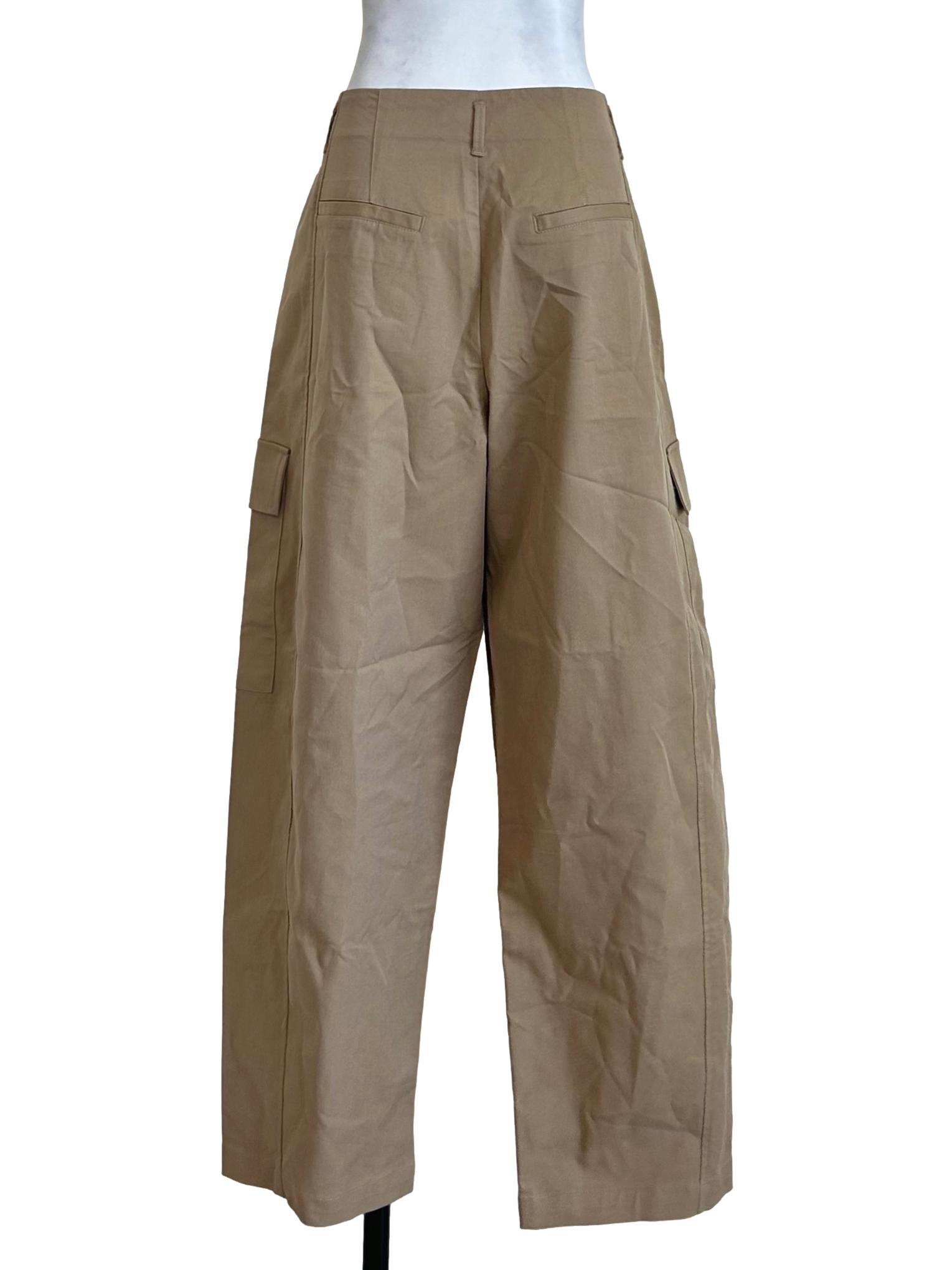 Tan High Waisted Cargo Pants