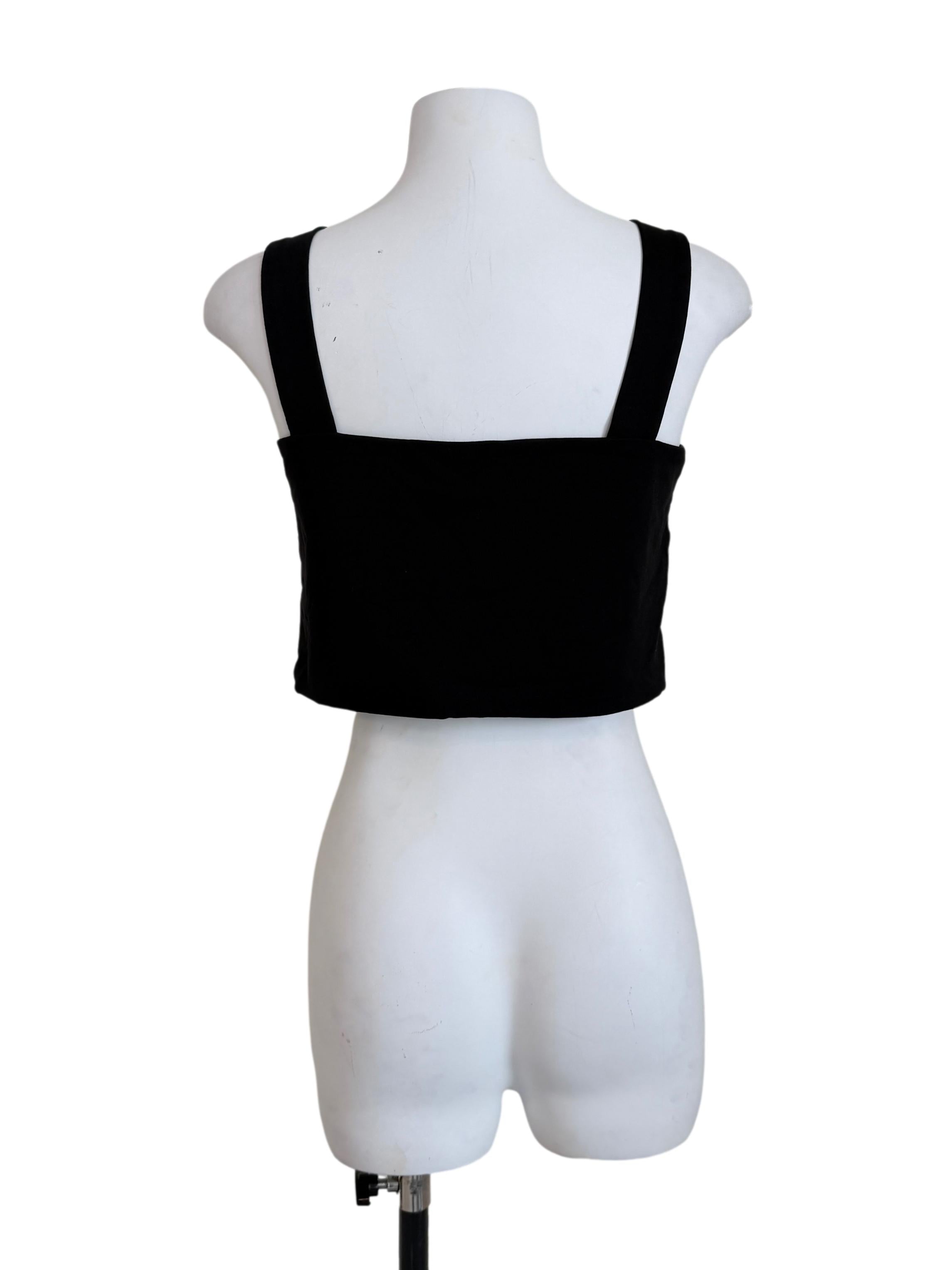 Black Square Neck Top