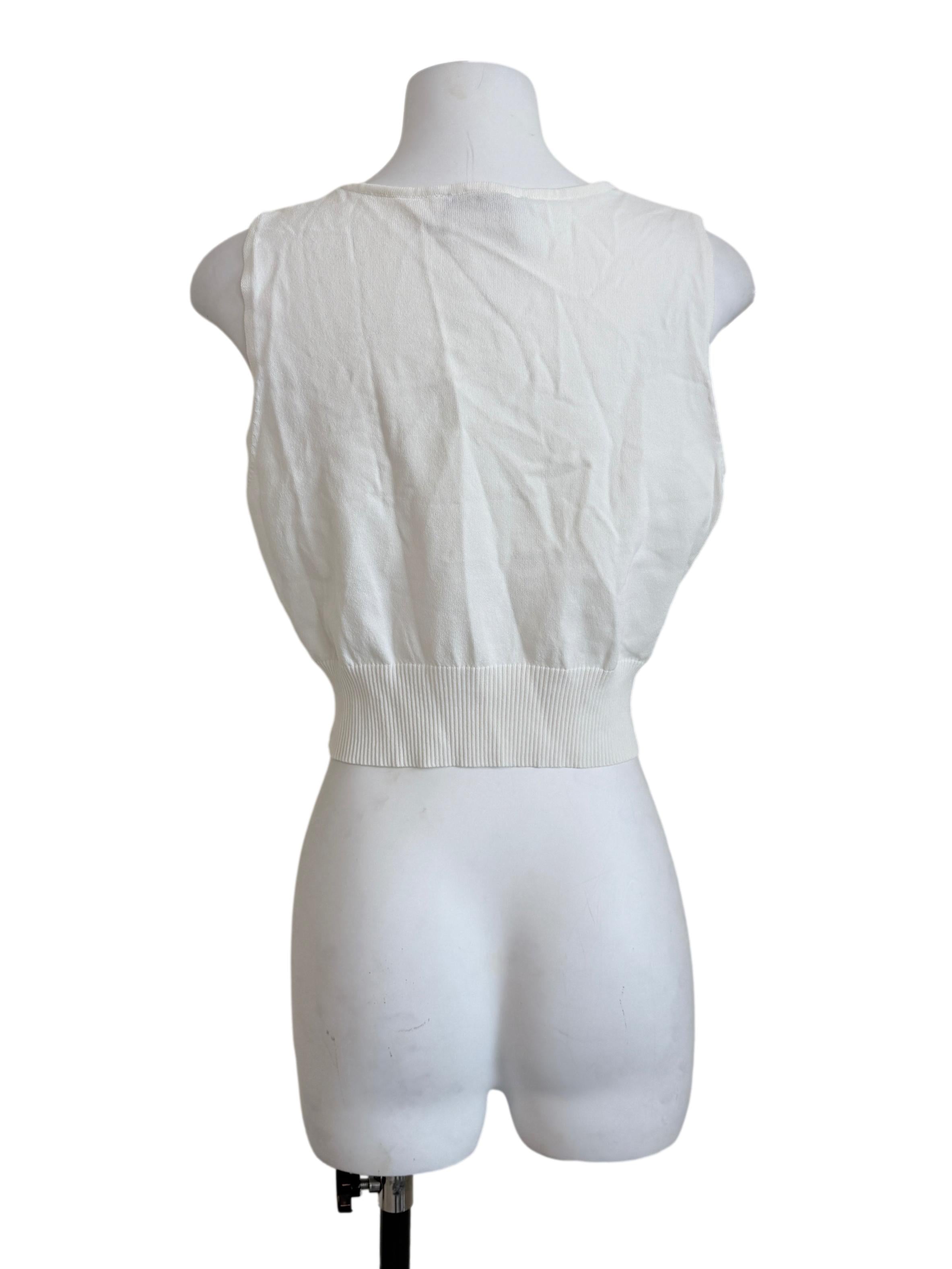 White V-Neck Top