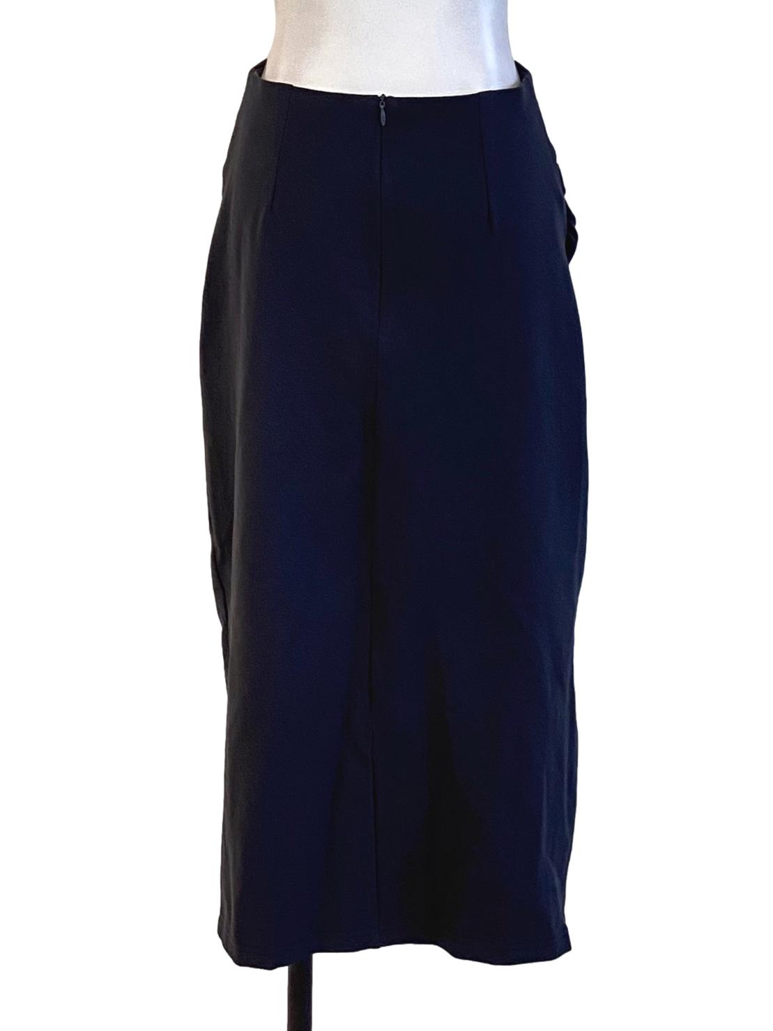 Dark Shadow Grey High Waisted Wrap Skirt