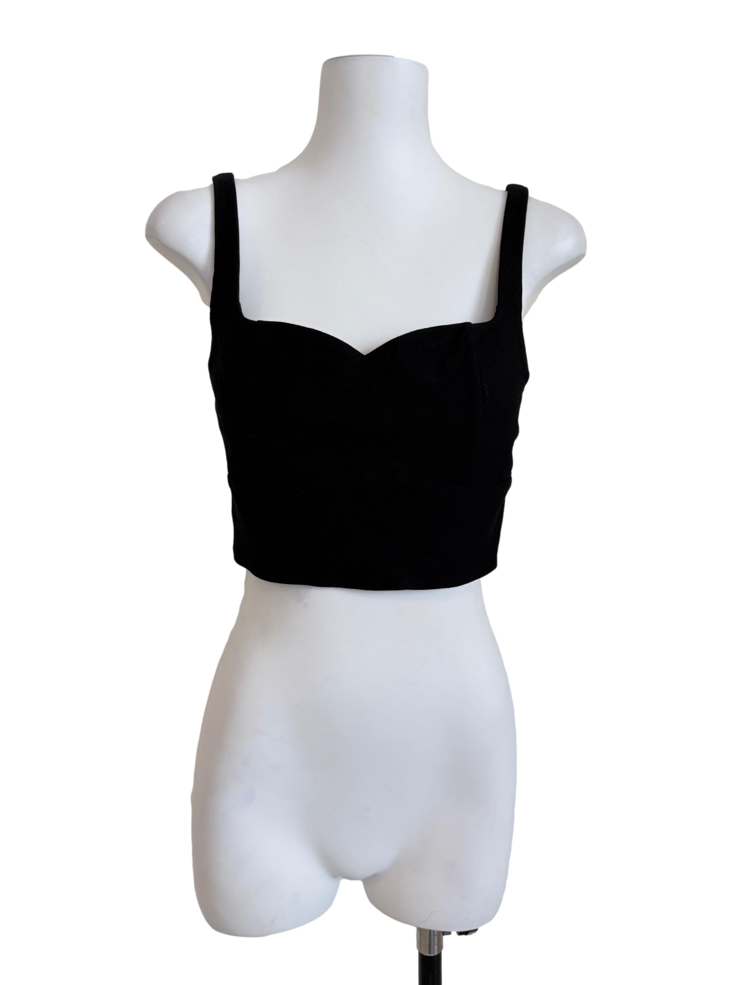 Black Sweetheart Neck Top