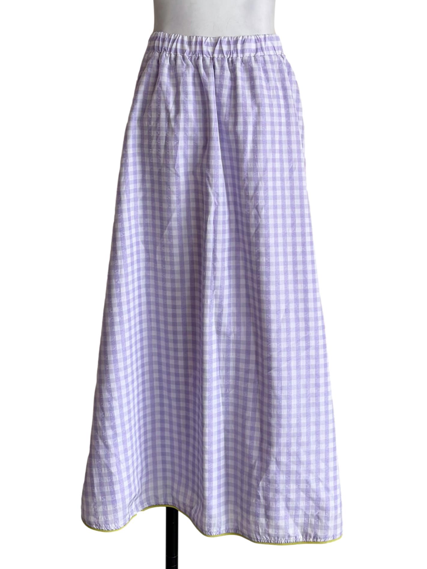 Lilac Purple Plaid A-Line Skirt