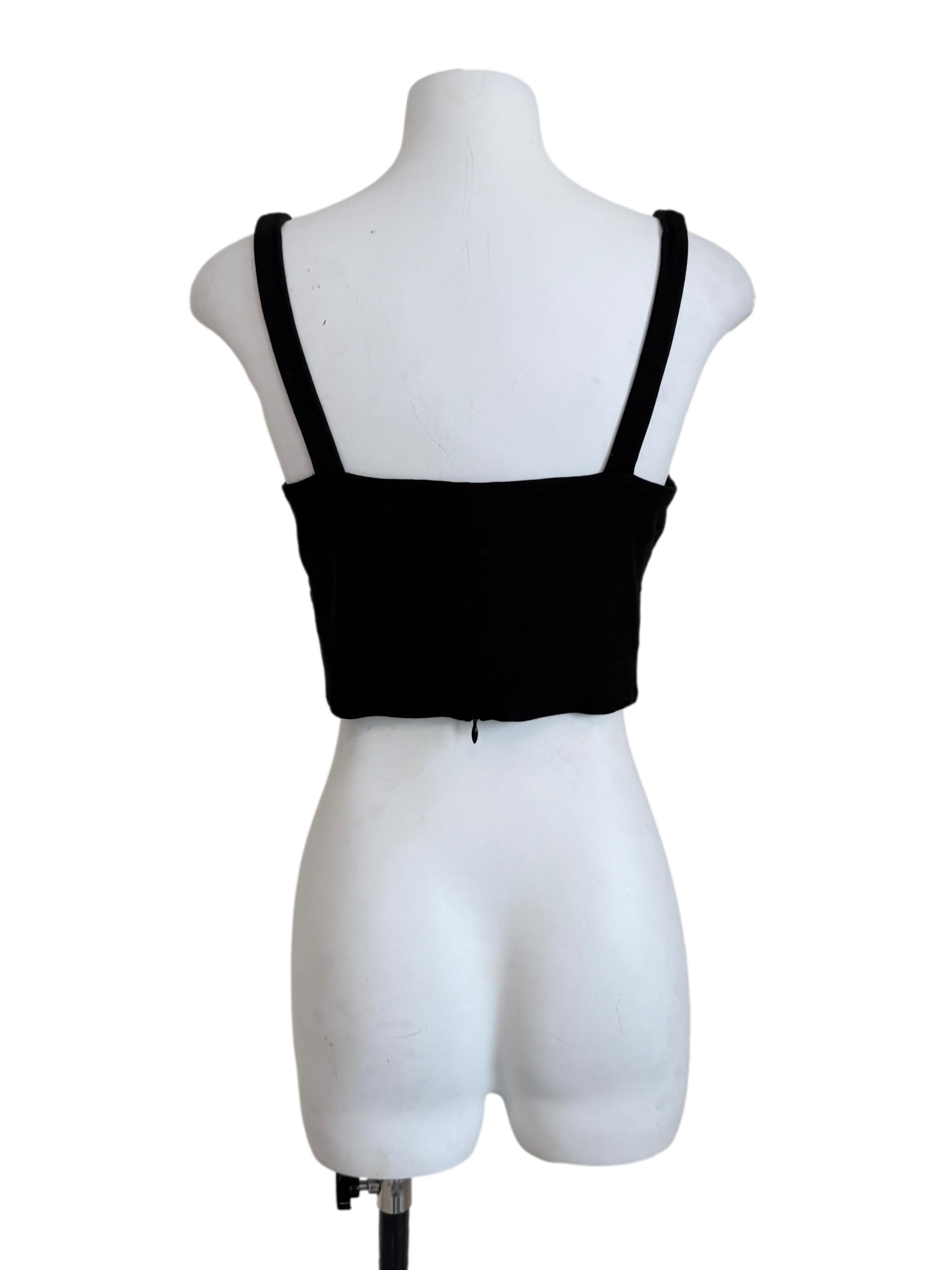 Black Sweetheart Neck Top