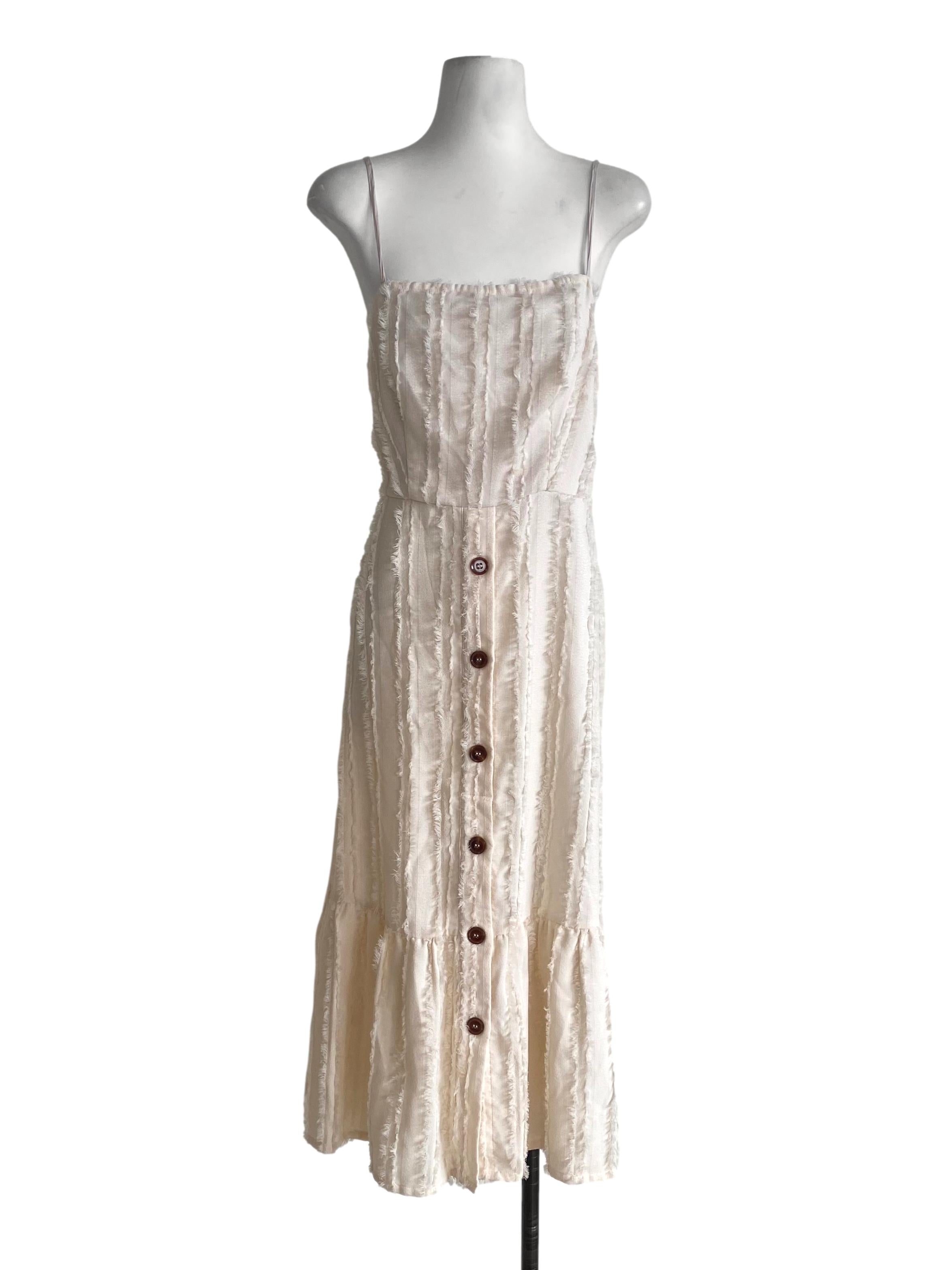 Alabaster White Square Button Down Dress