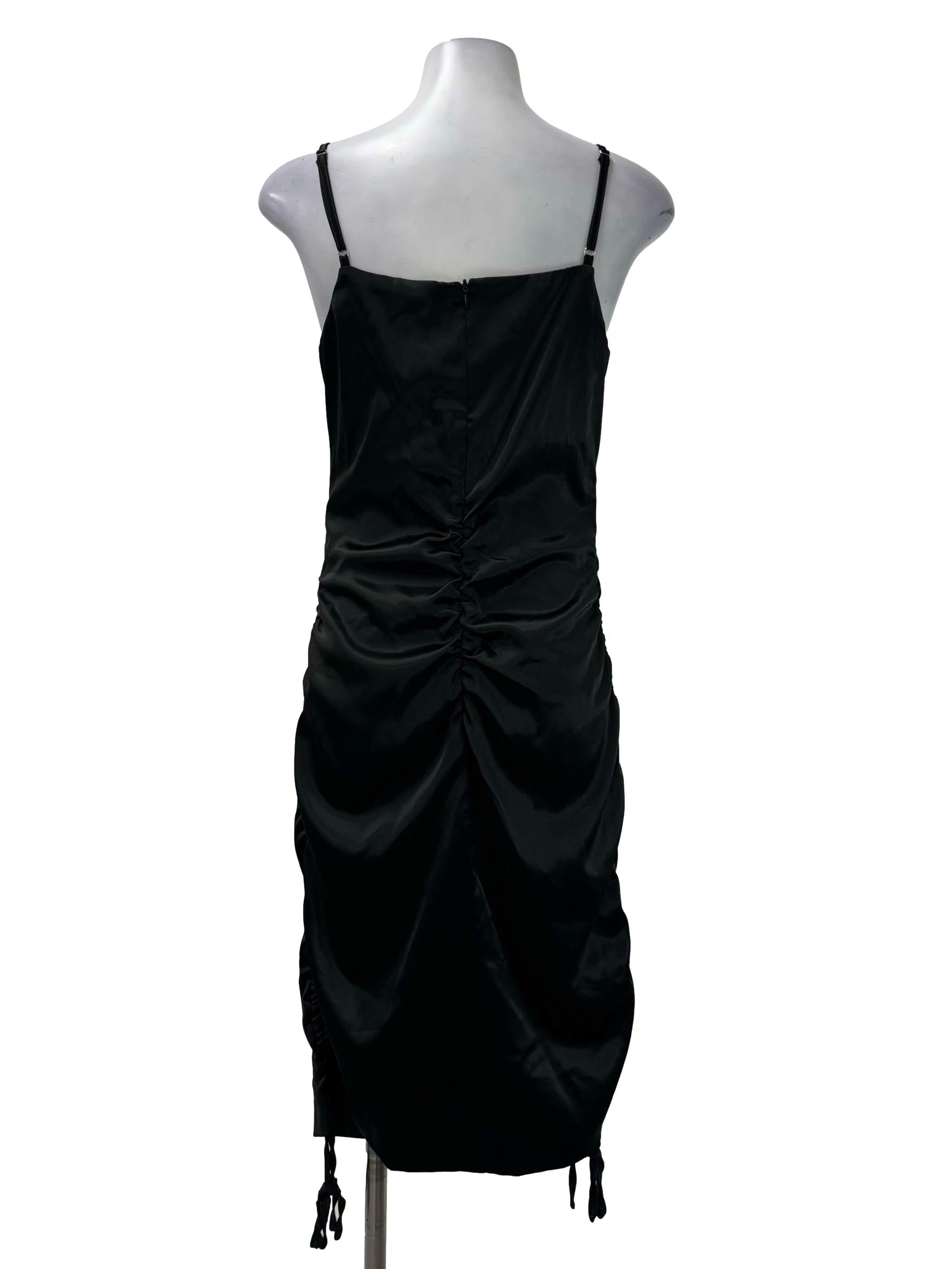 Black Side Ruched Dress