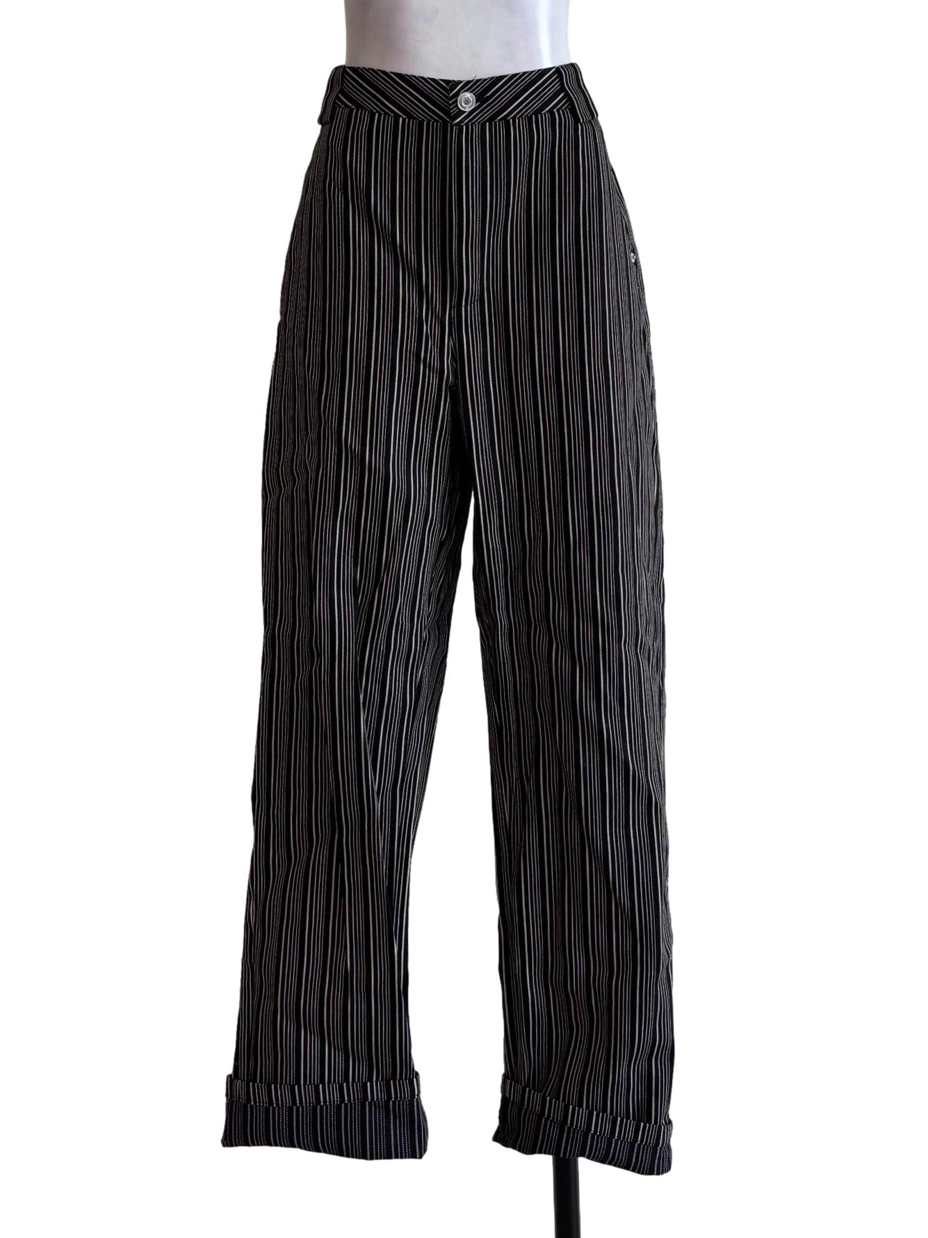 Black White Stripes Pants
