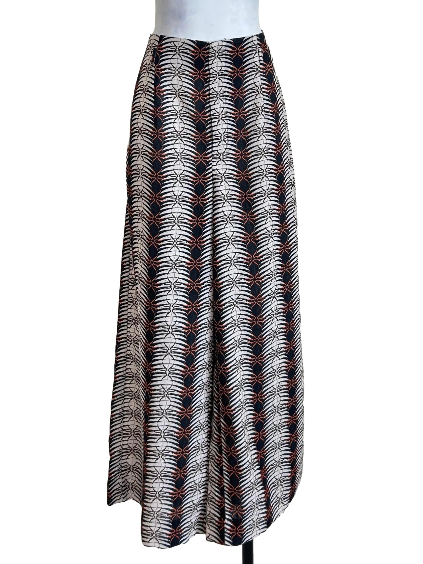 Black Cream Abstract Geometric Pants