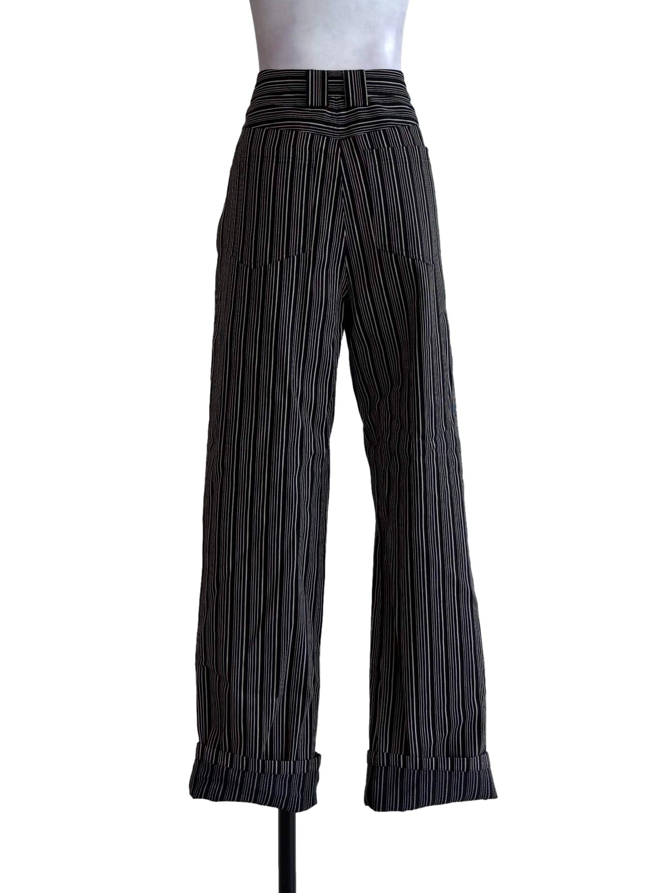 Black White Stripes Pants