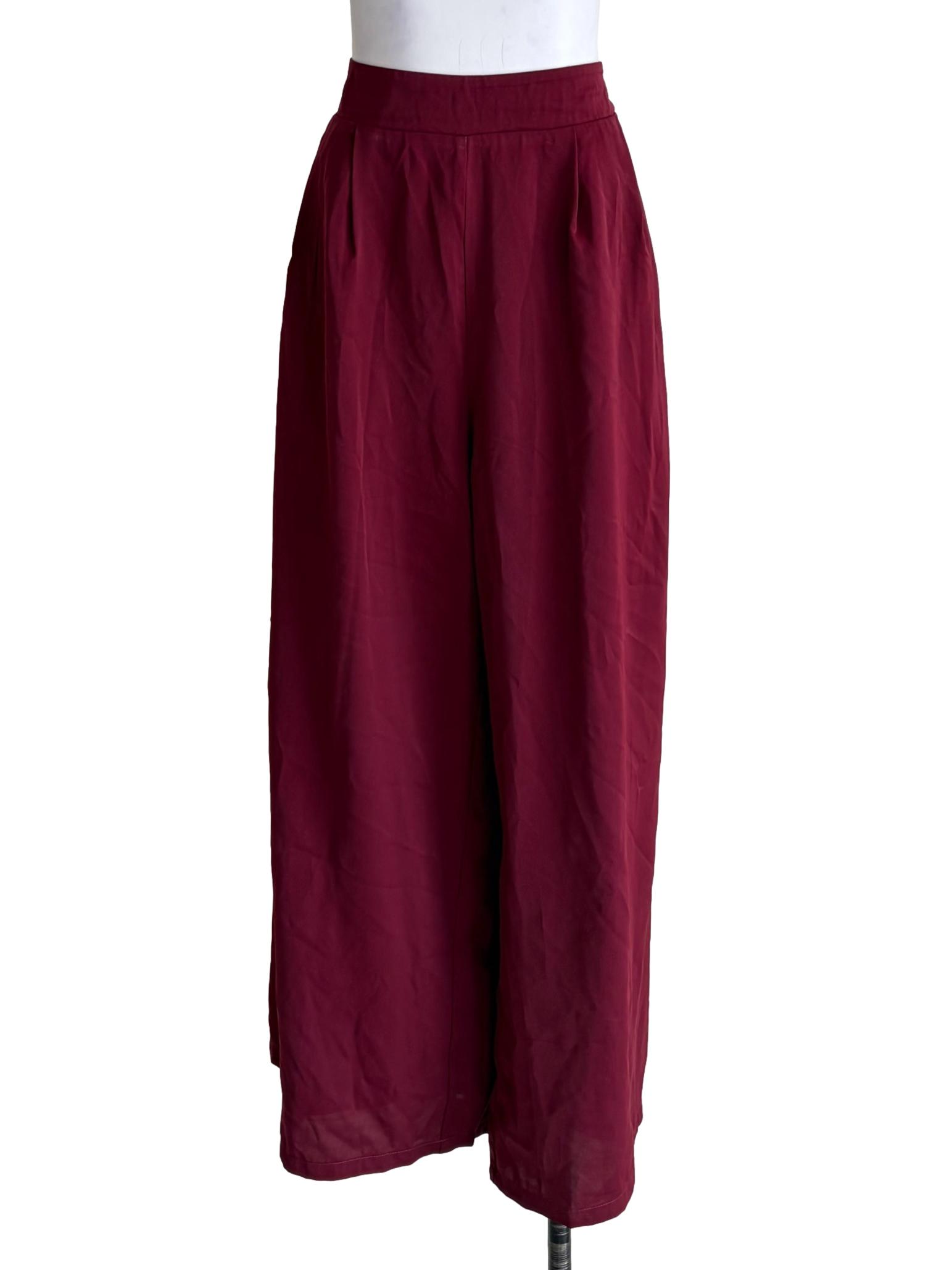 Currant Red Wide Leg Pants