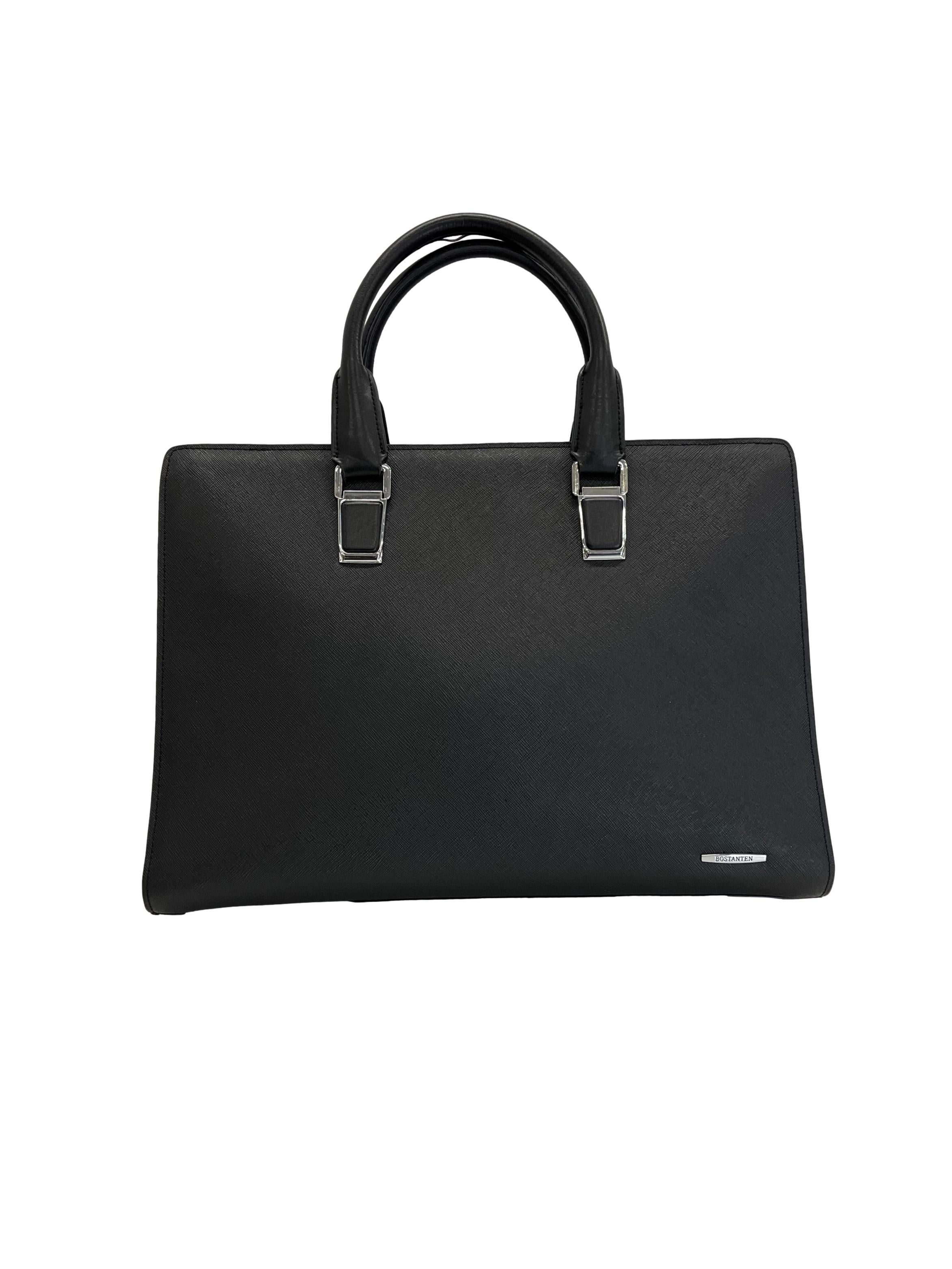 Black Leather Laptop Bag