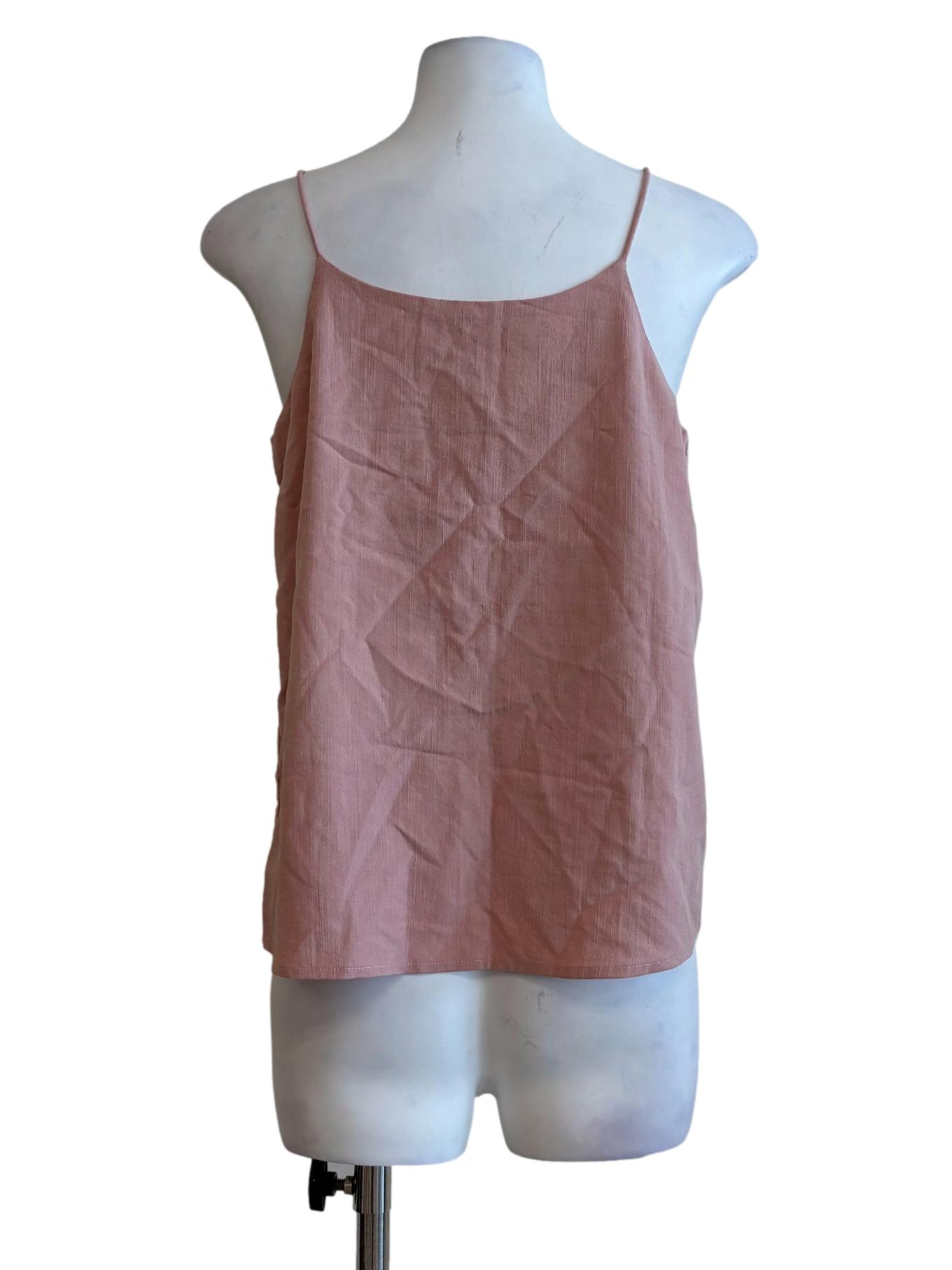 Puce Pink Spaghetti Strap Cotton Top
