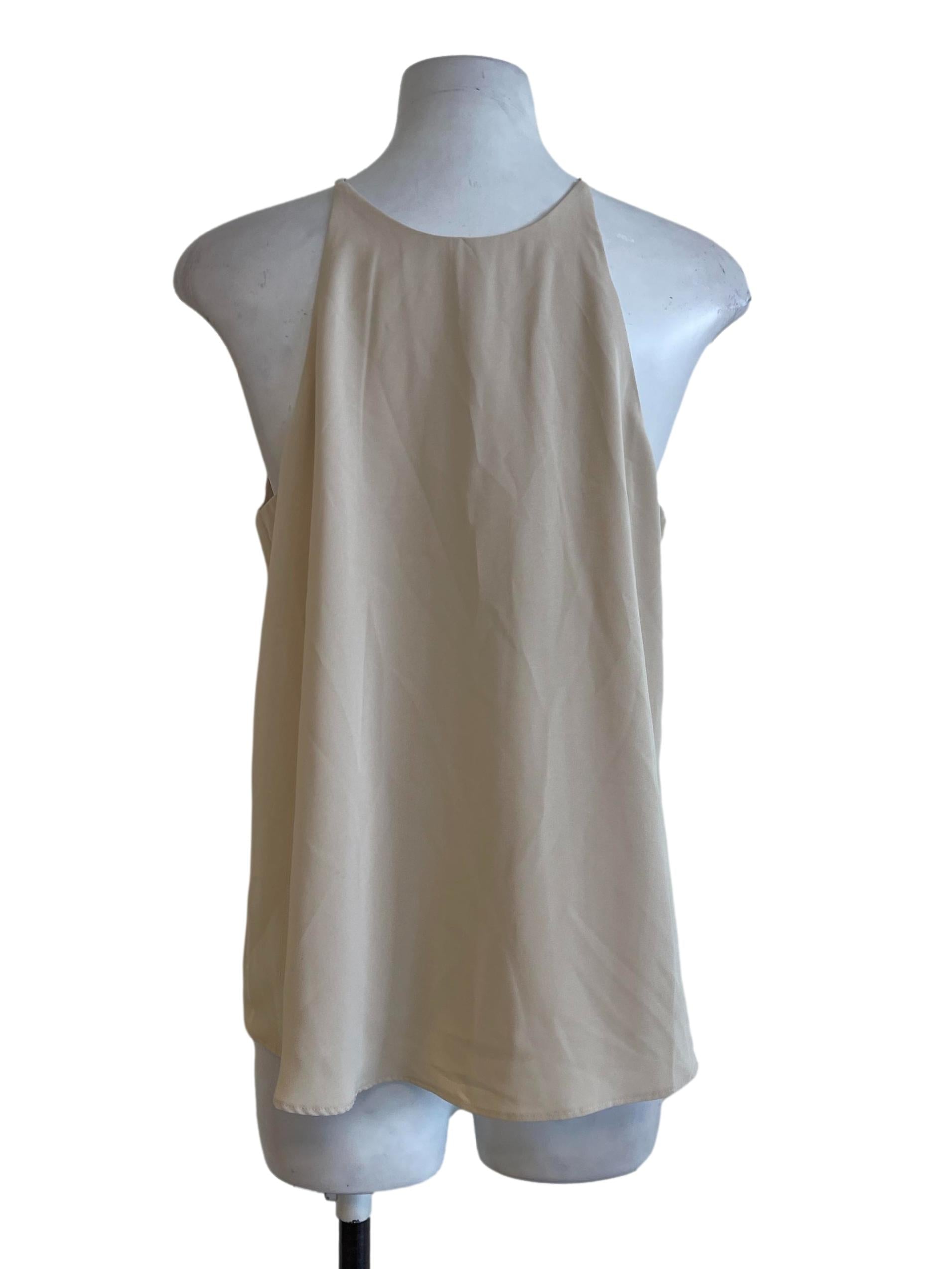 Cream Plain Tank Top