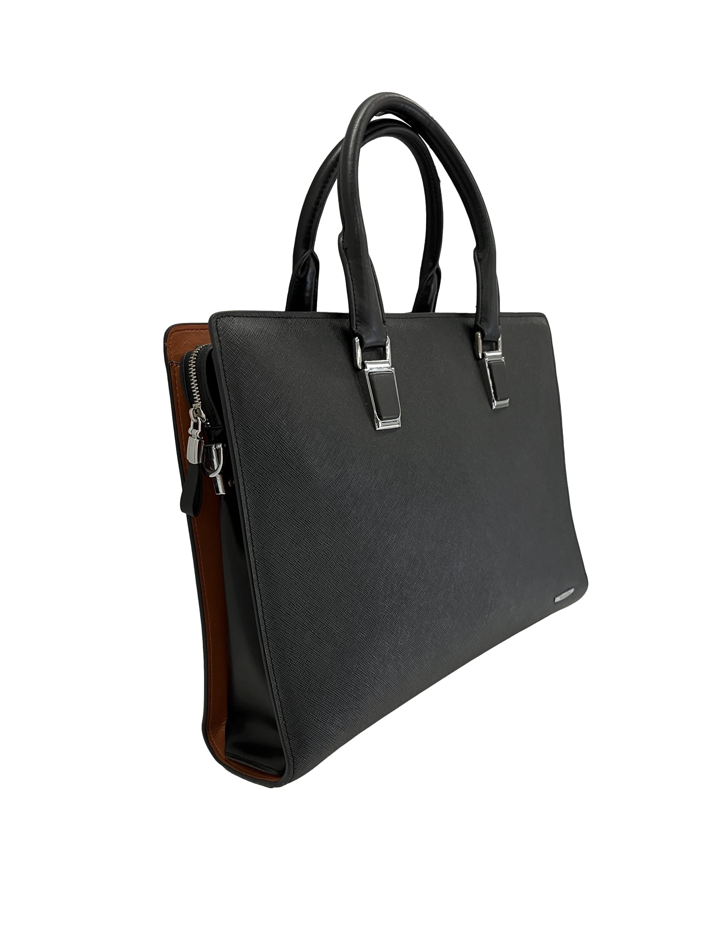 Black Leather Laptop Bag