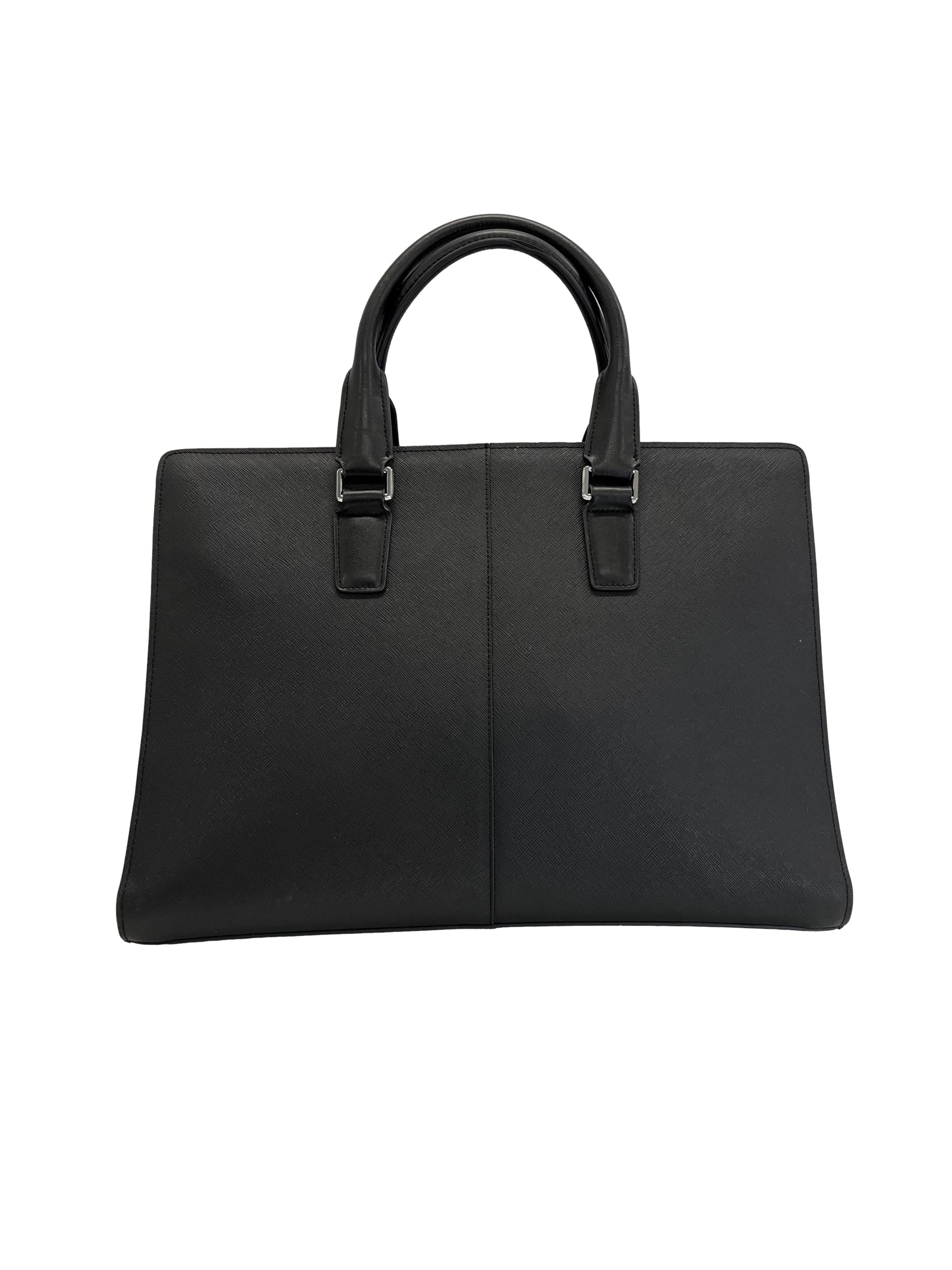 Black Leather Laptop Bag