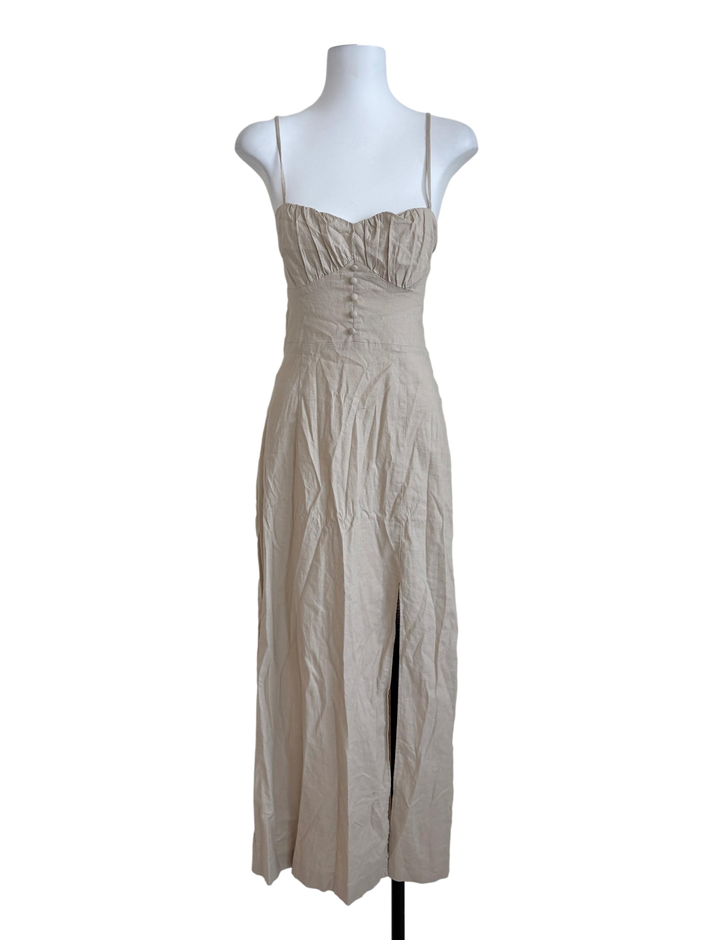 Bone Beige Slip Dress