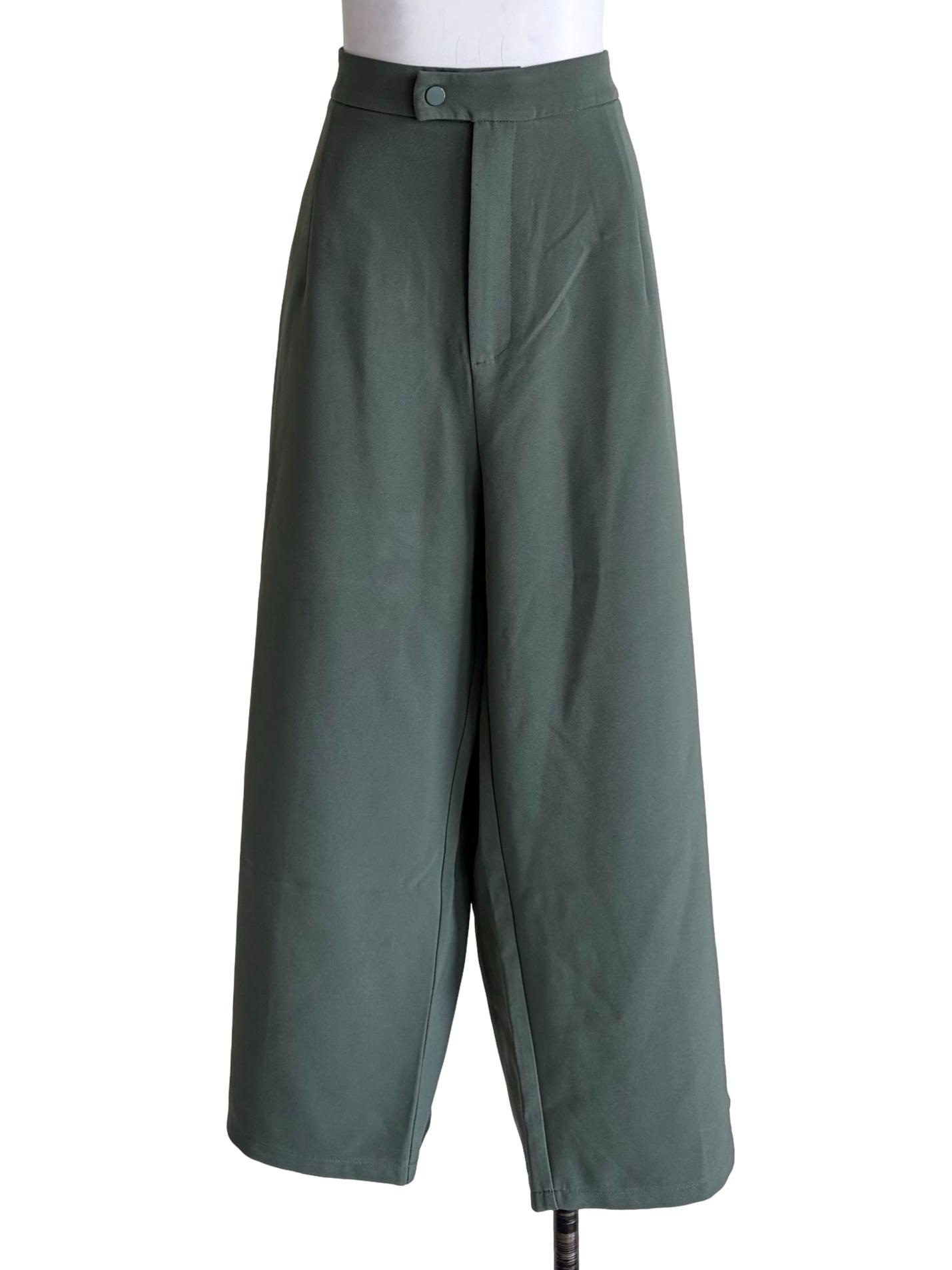 Fern Green Straight Formal Pants